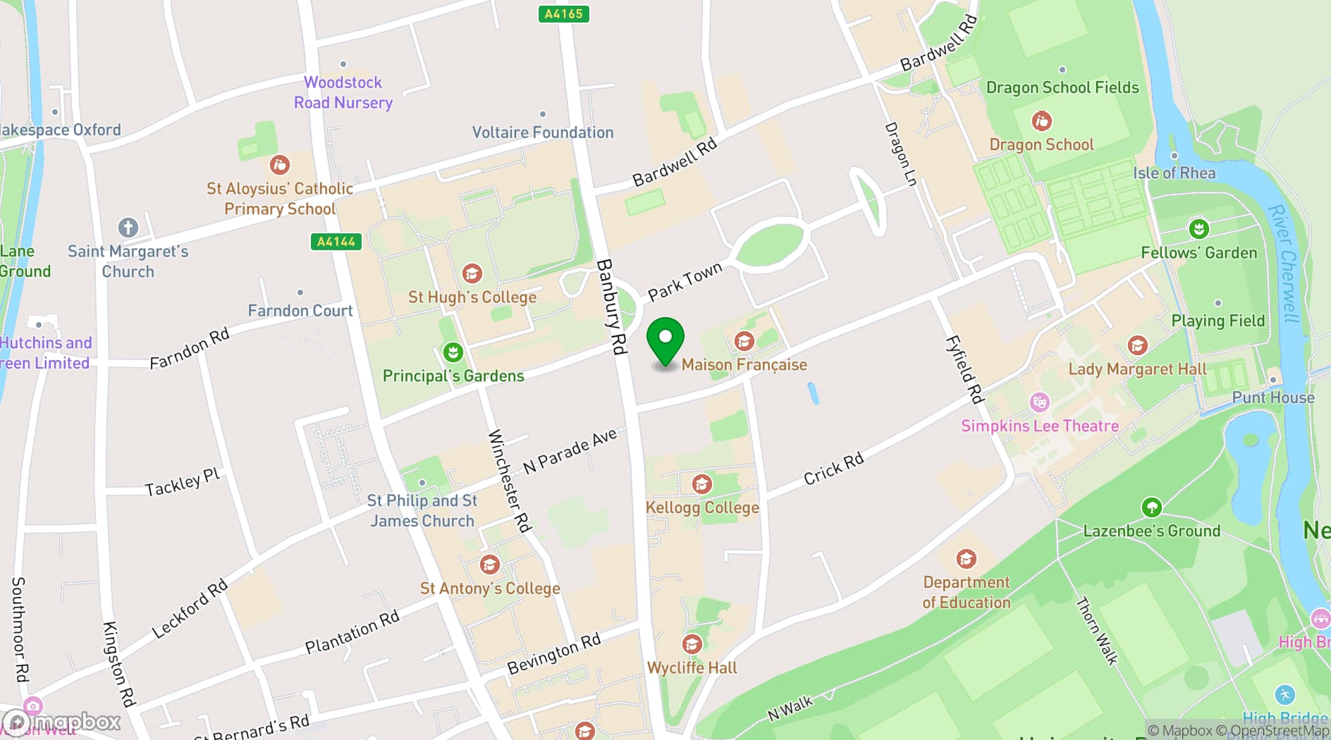 Map showing Cotswold Lodge Hotel
