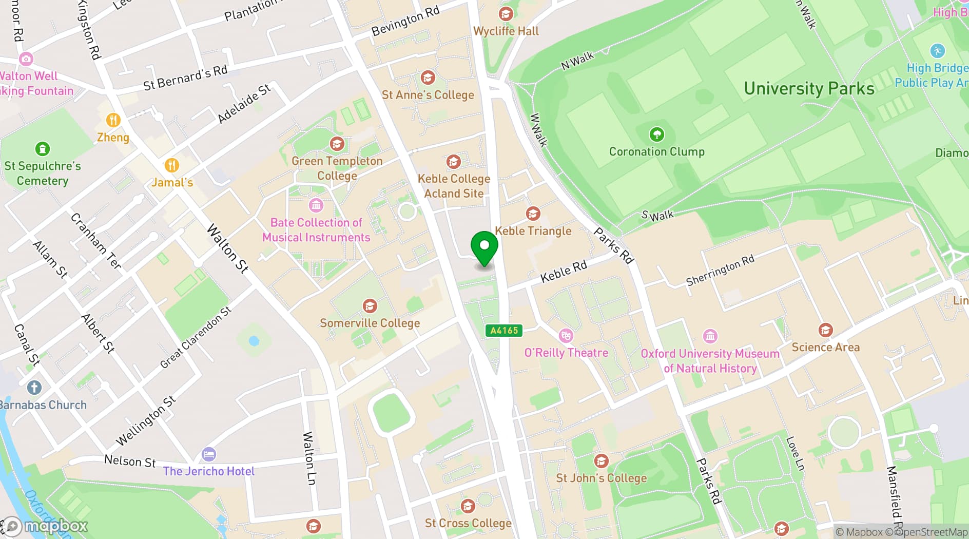 Map showing Parsonage Grill