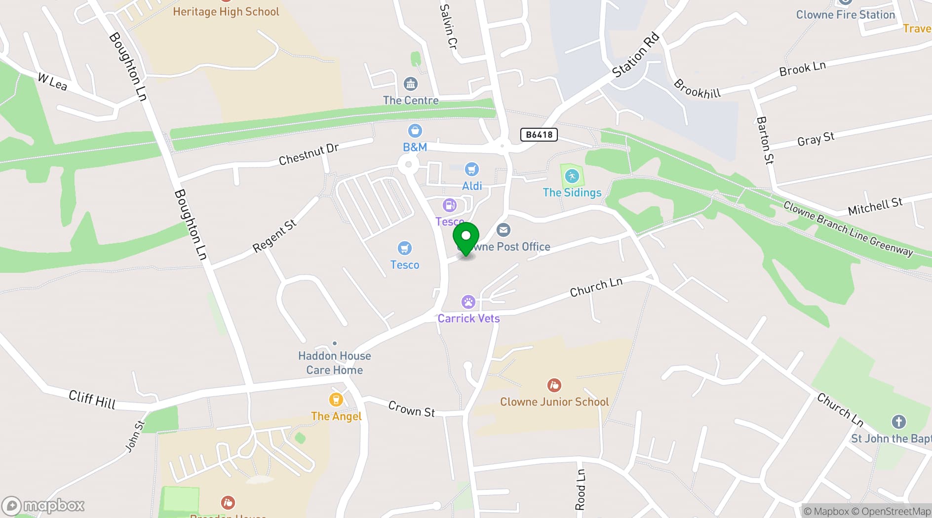 Map showing Bennies Studios