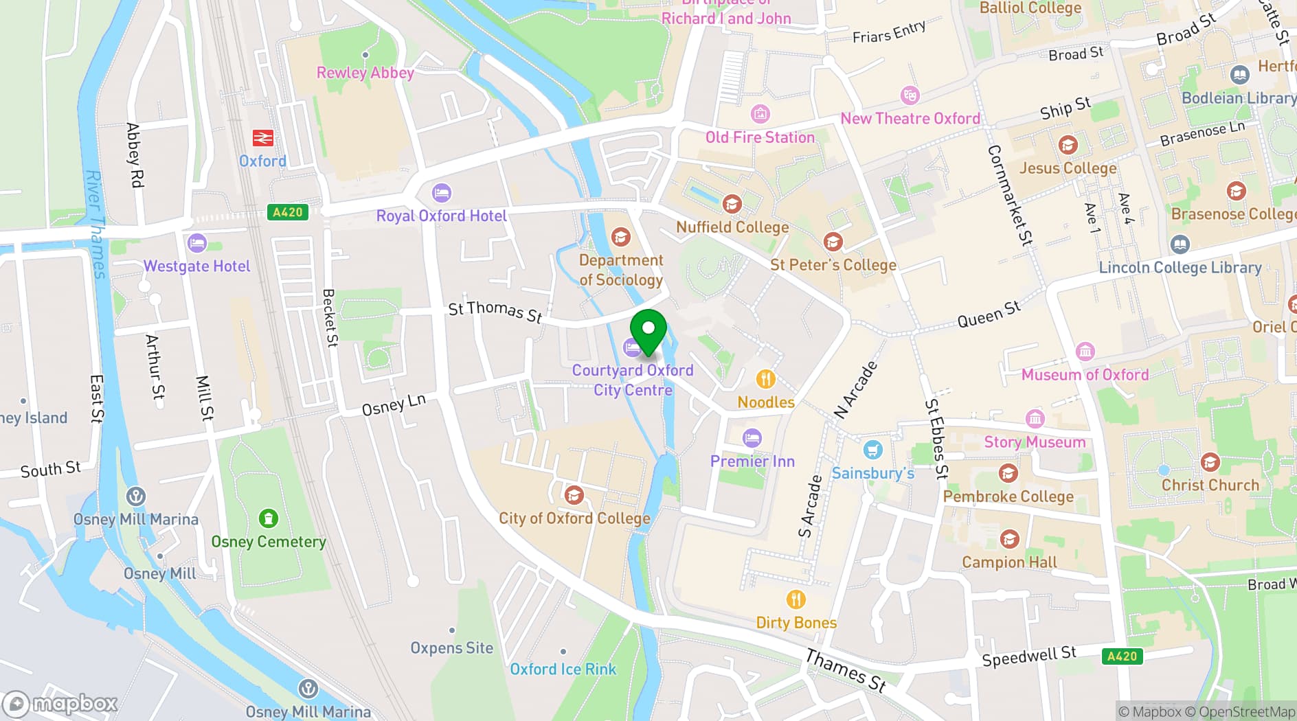 Map showing Show Room Facility in Central Oxford