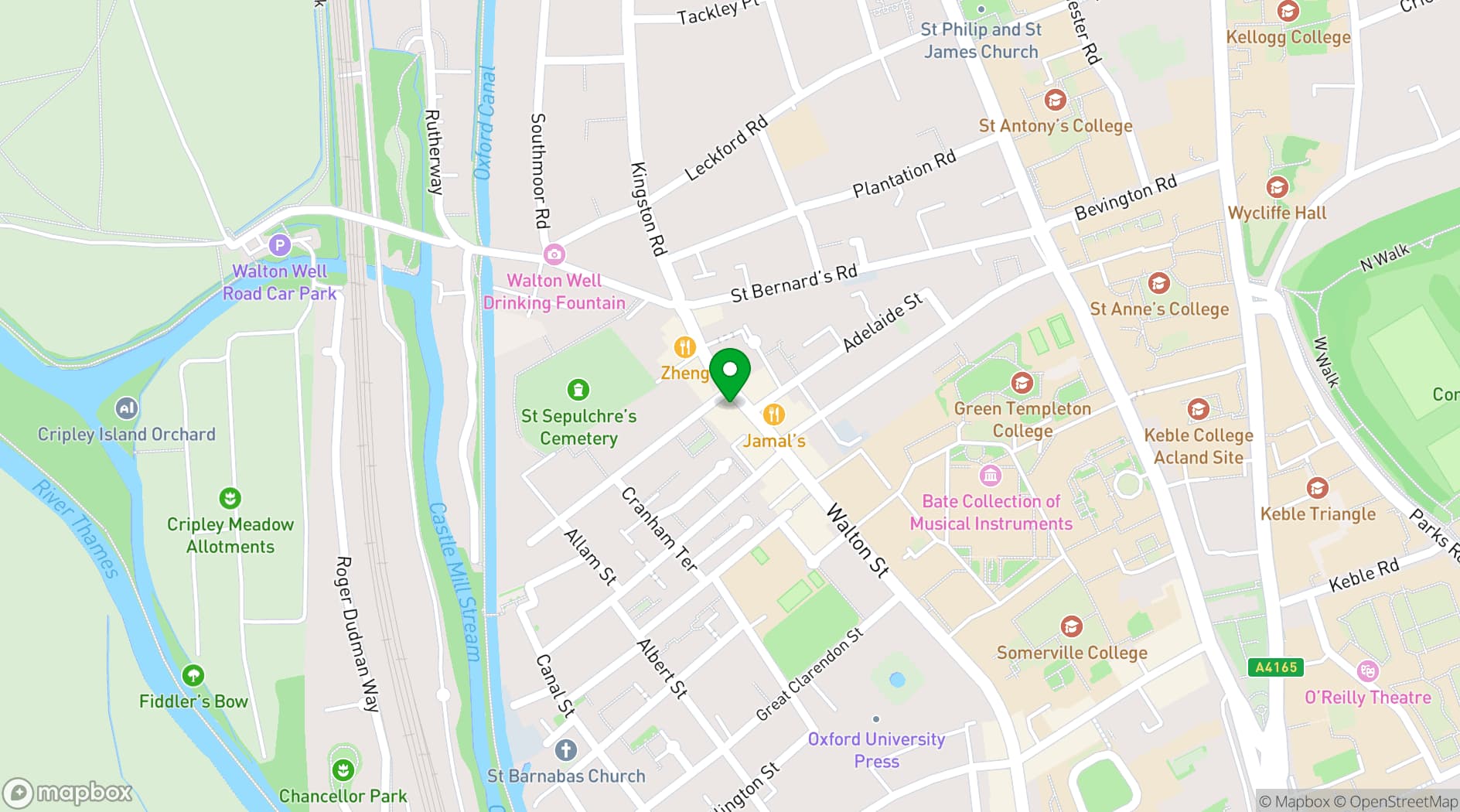 Map showing Brasserie Blanc Oxford