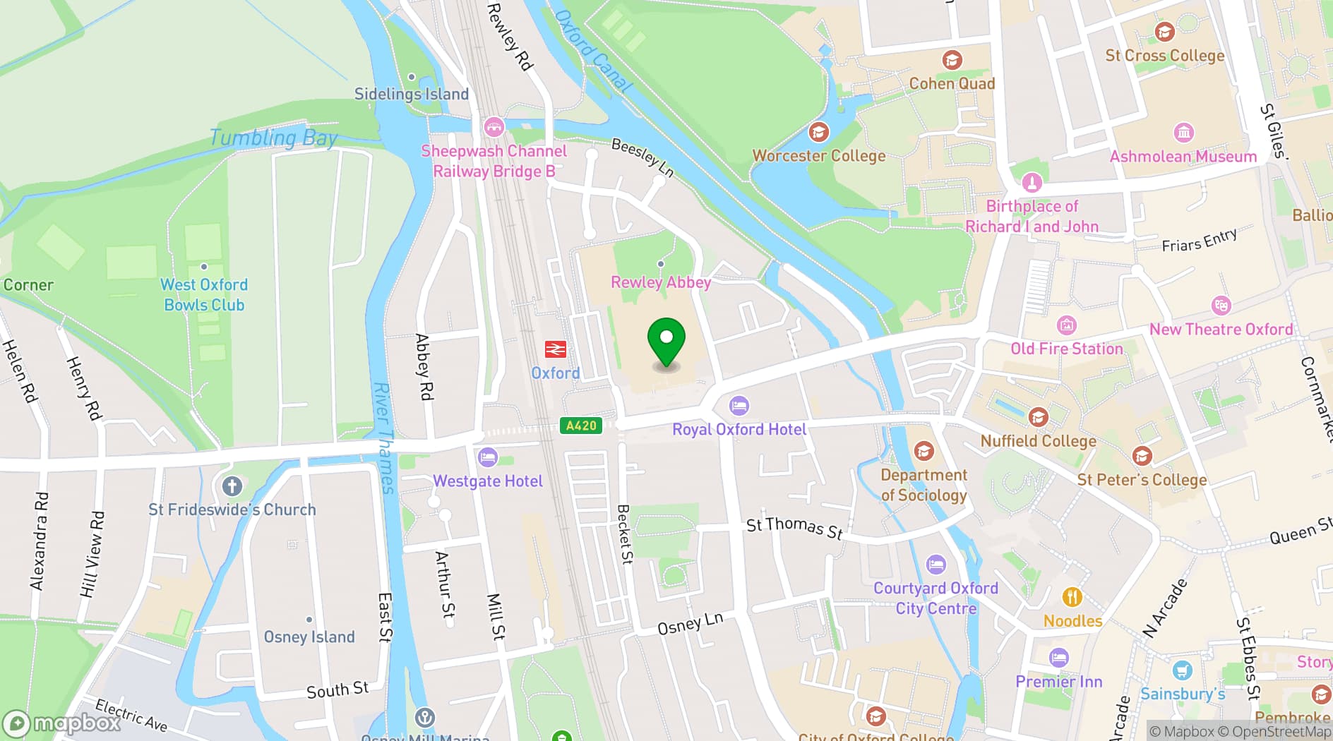 Map showing Park End Street Venue, Saïd Business School, University of Oxford