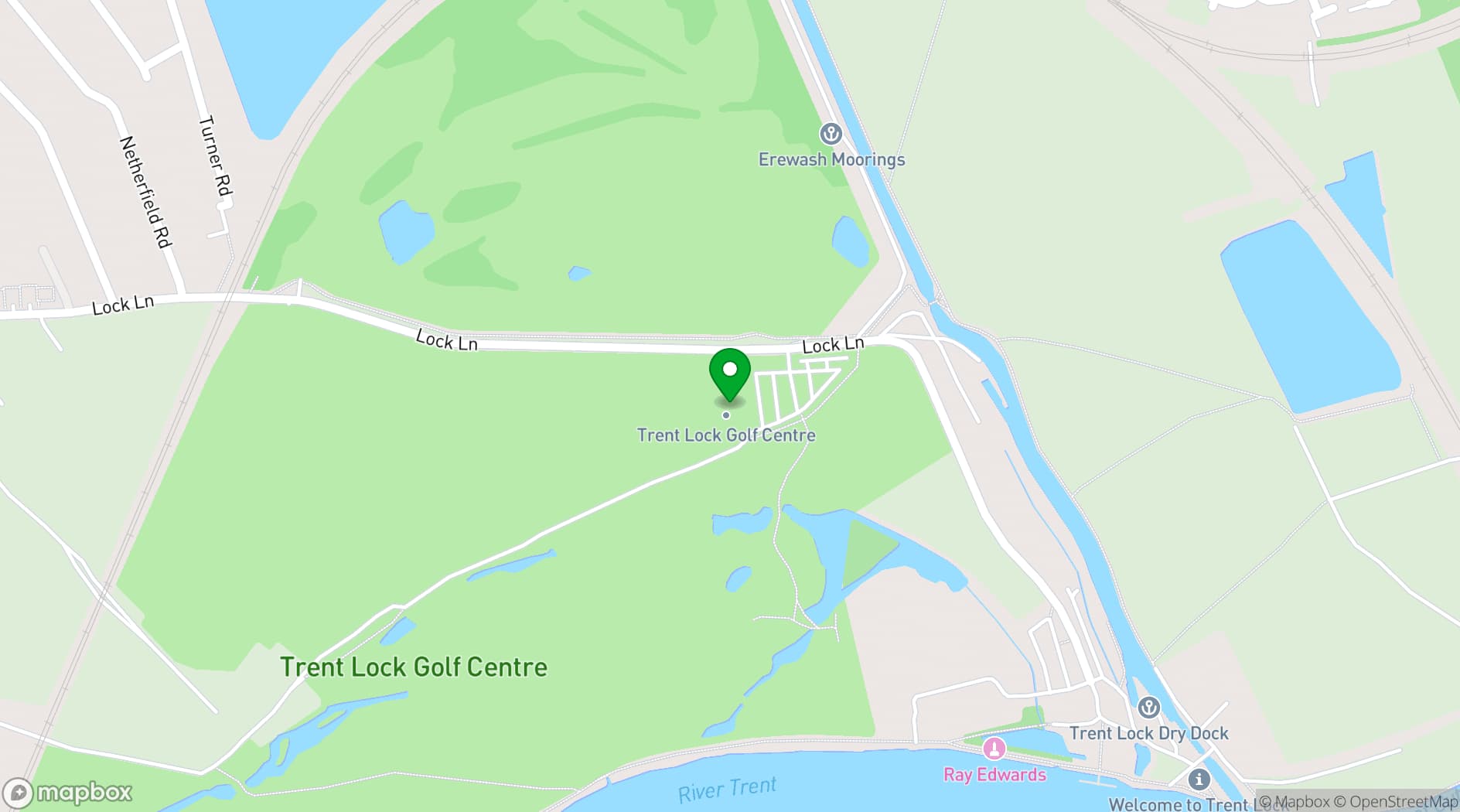 Map showing Trent Lock Golf & Country Club