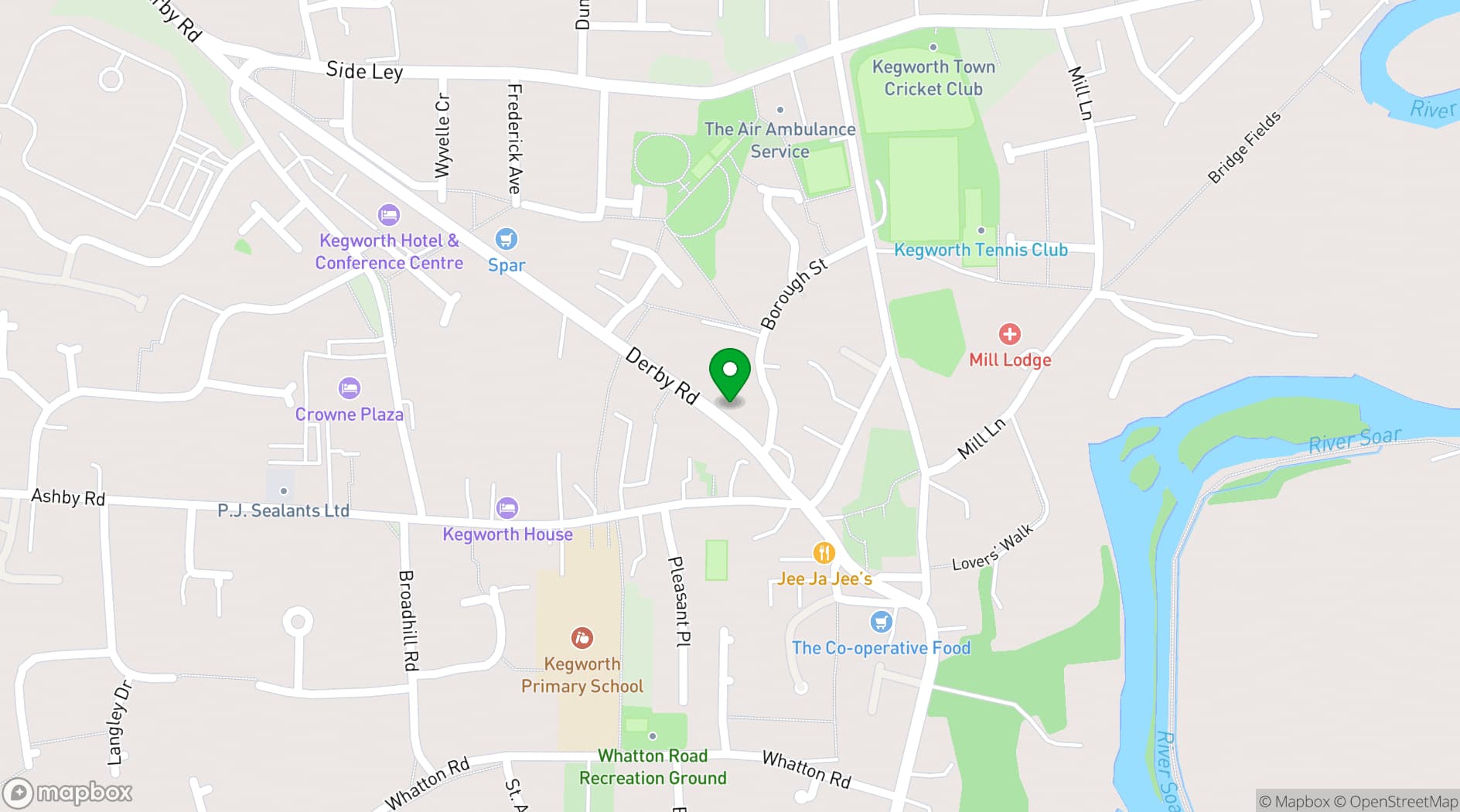 Map showing Hilton East Midlands Airport