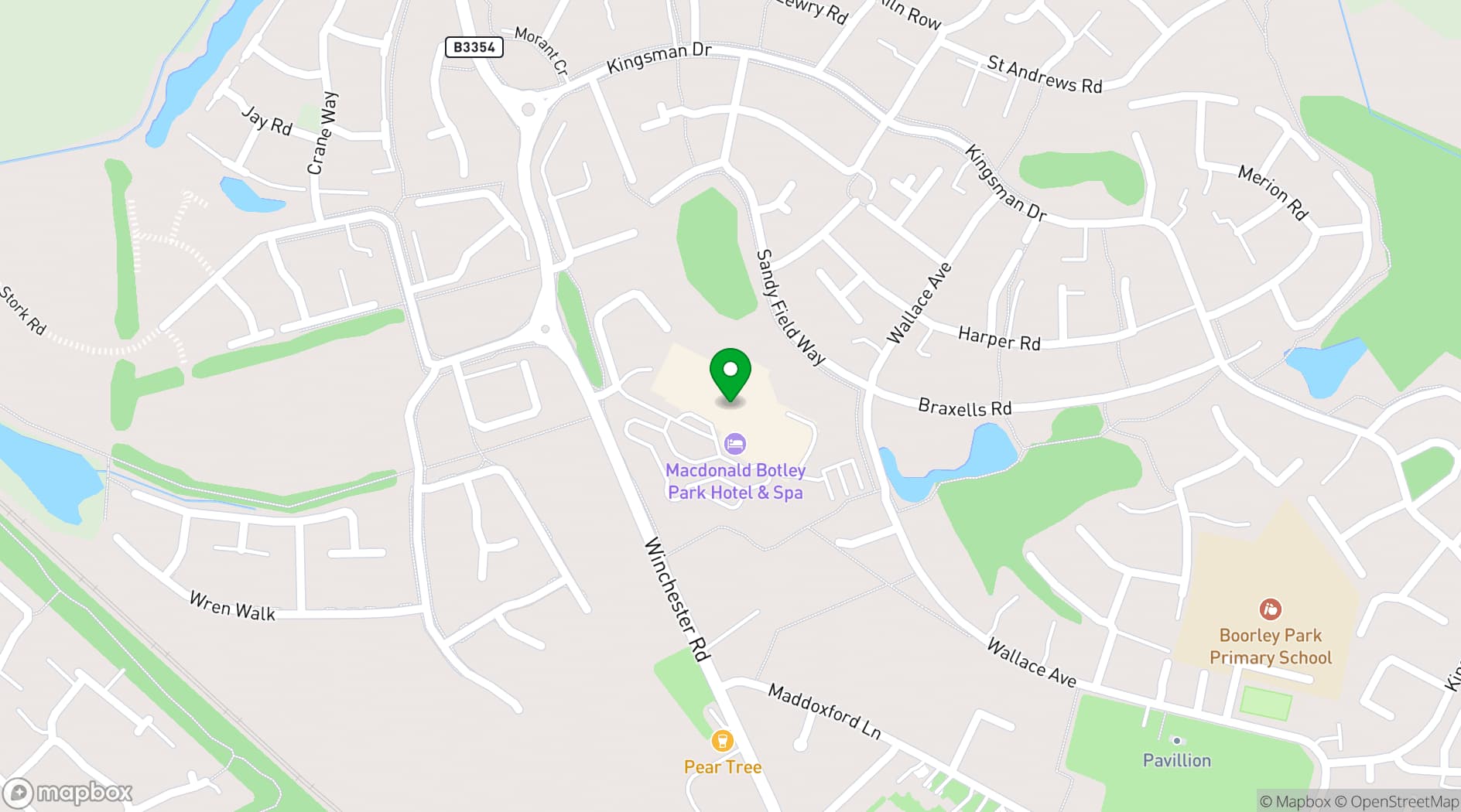 Map showing Macdonald Botley Park Hotel & Spa