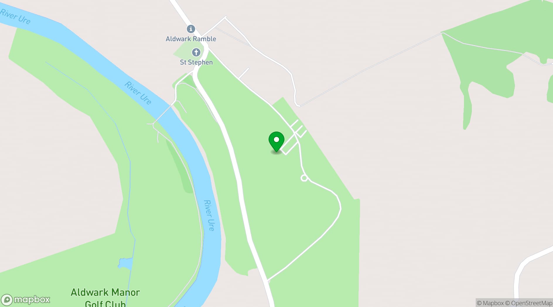 Map showing Aldwark Manor Estate