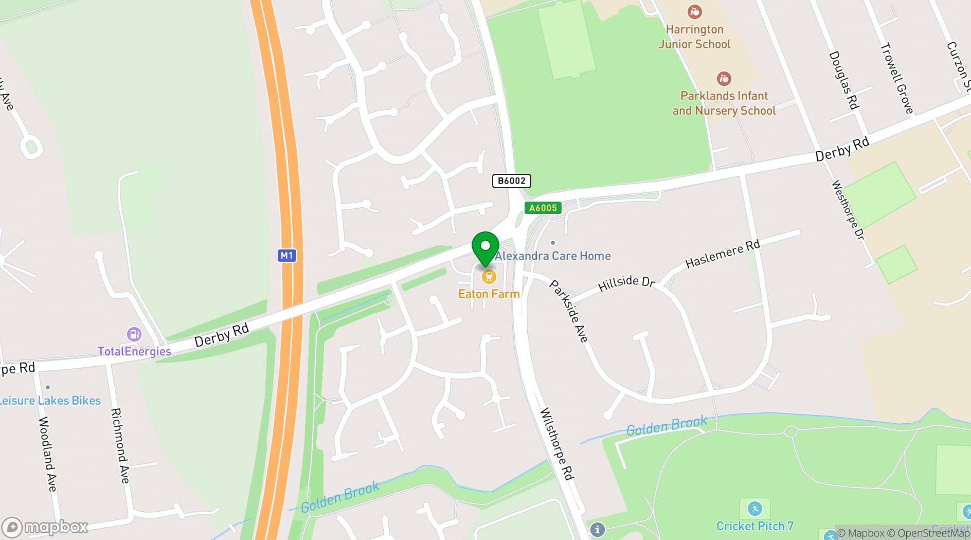 Map showing Eaton Farm