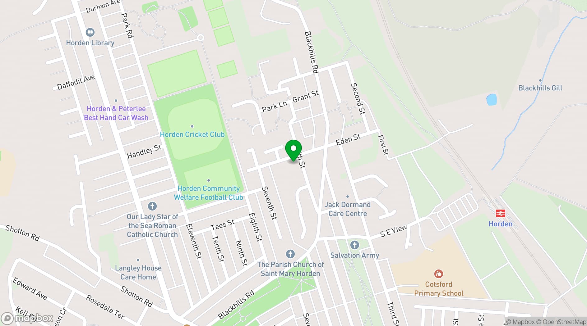 Map showing Horden Youth & Community Centre