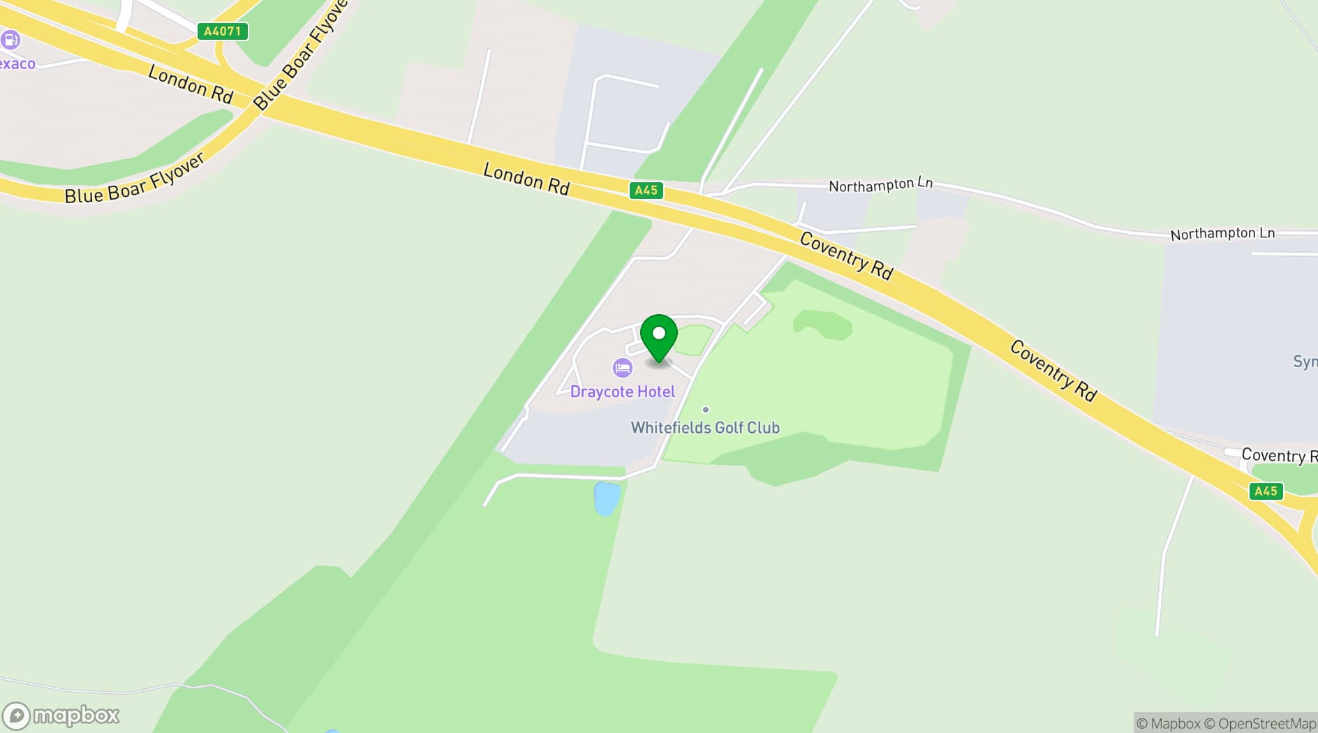 Map showing Draycote Hotel