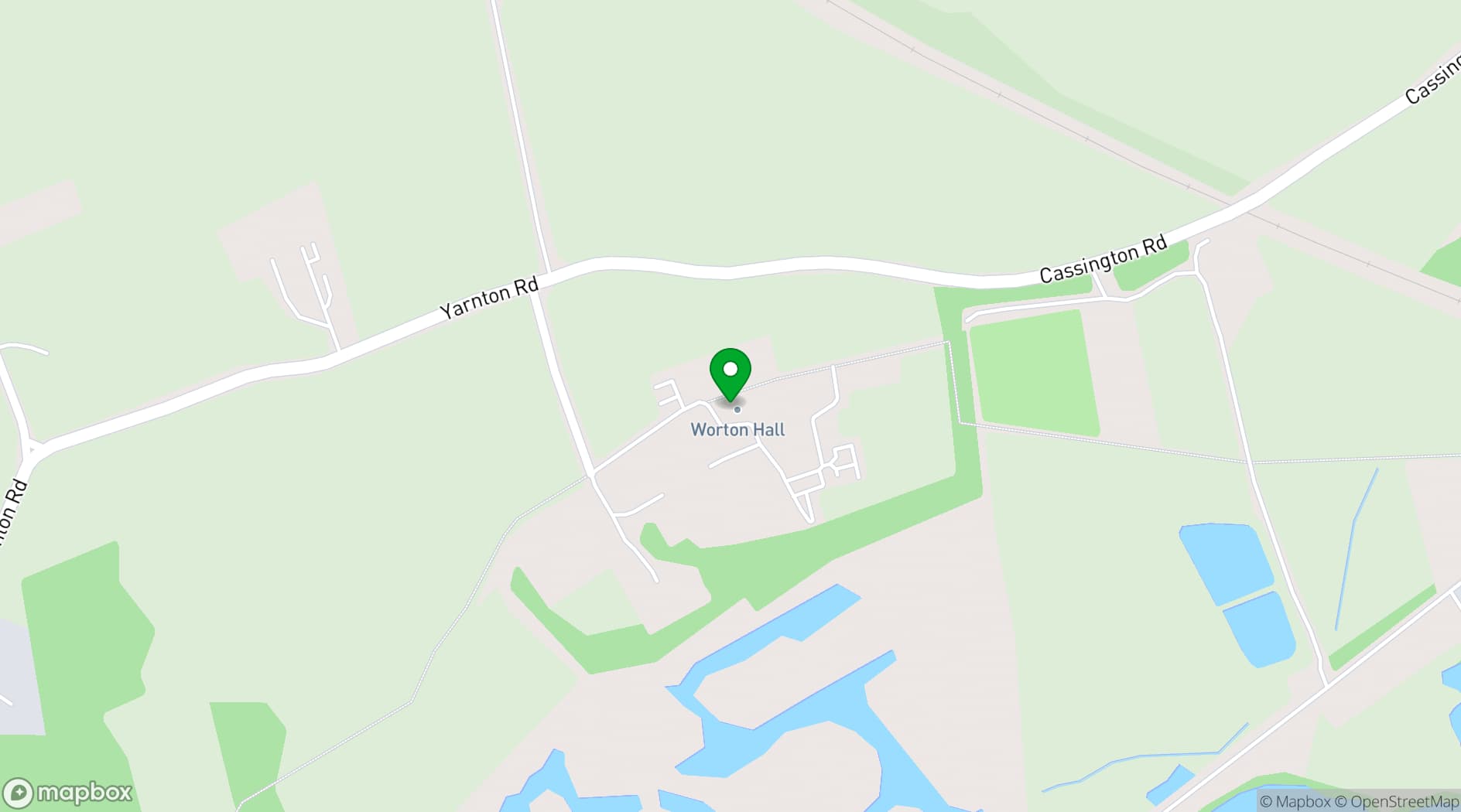 Map showing Worton Hall