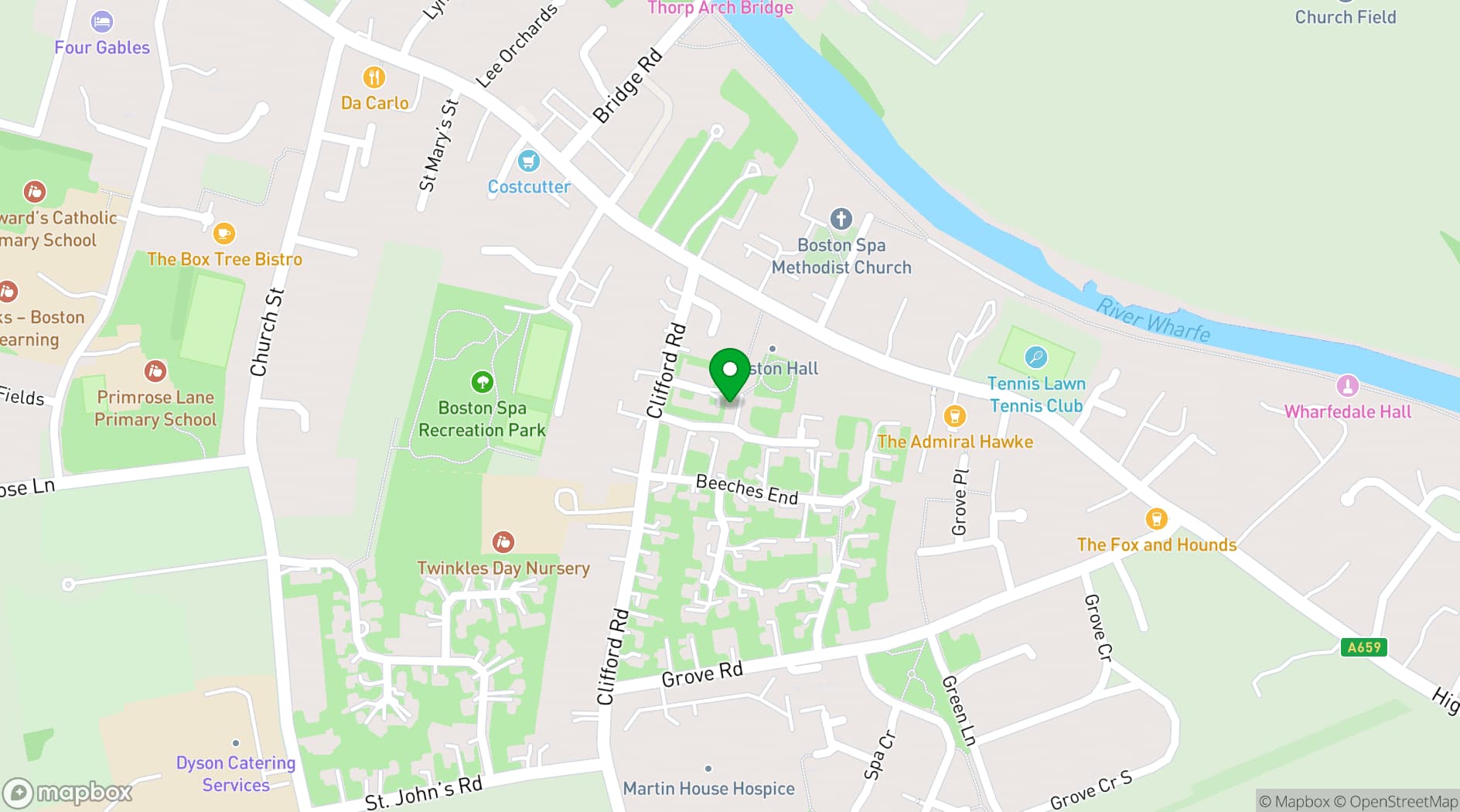 Map showing The Oasis Centre
