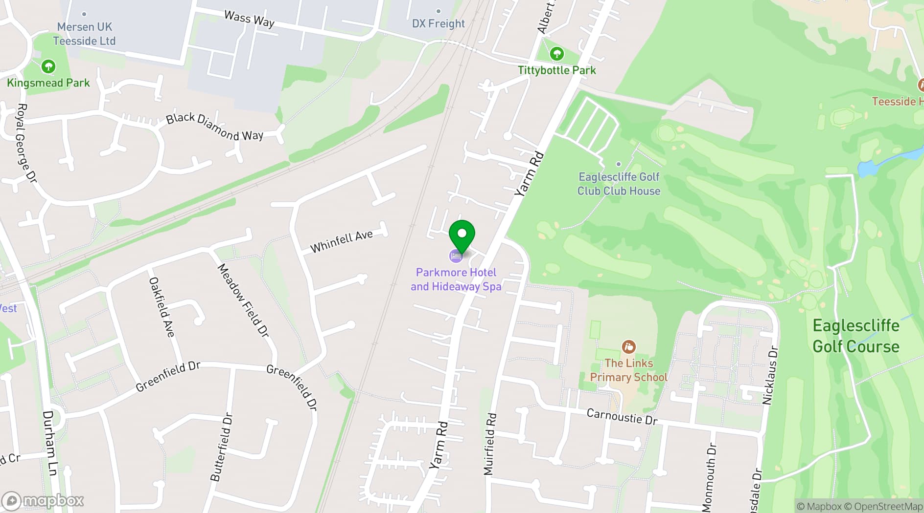 Map showing Parkmore Hotel