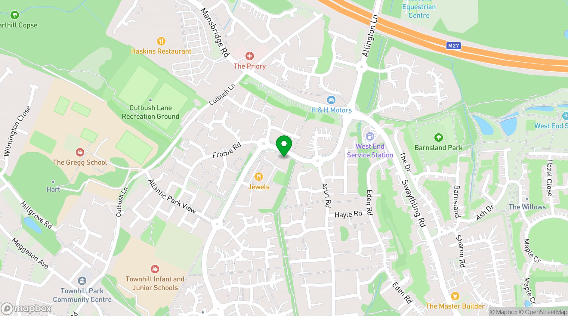 Map showing Townhill Farm Community Centre
