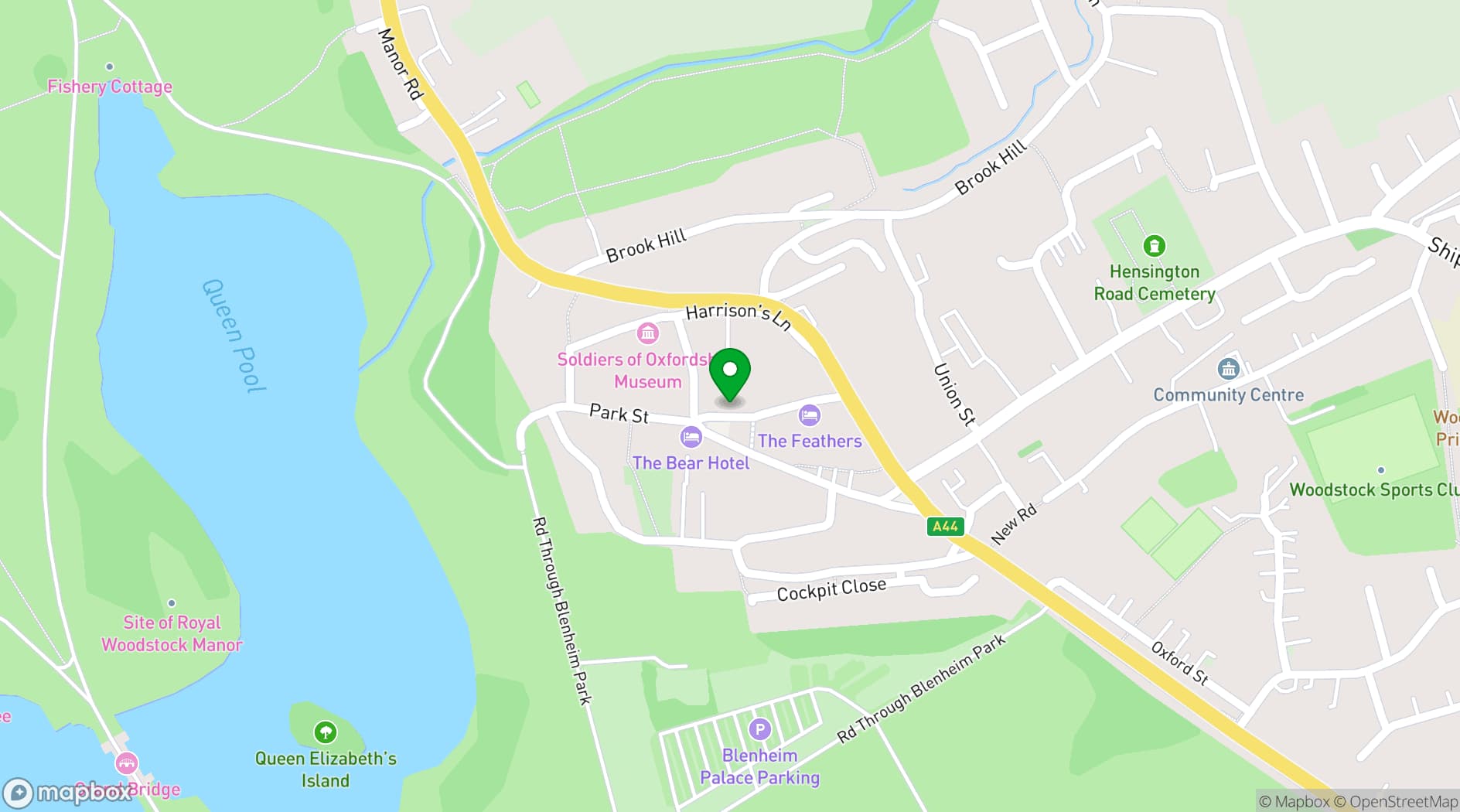 Map showing WOODSTOCK POPUP