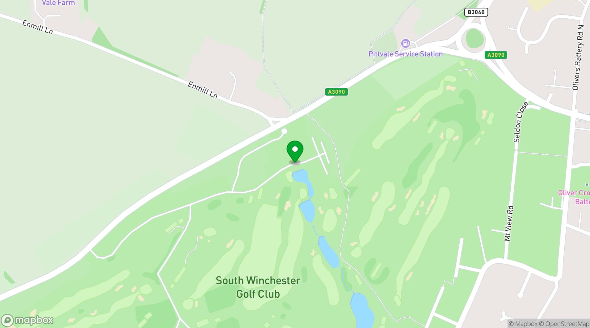 Map showing South Winchester Golf Club 