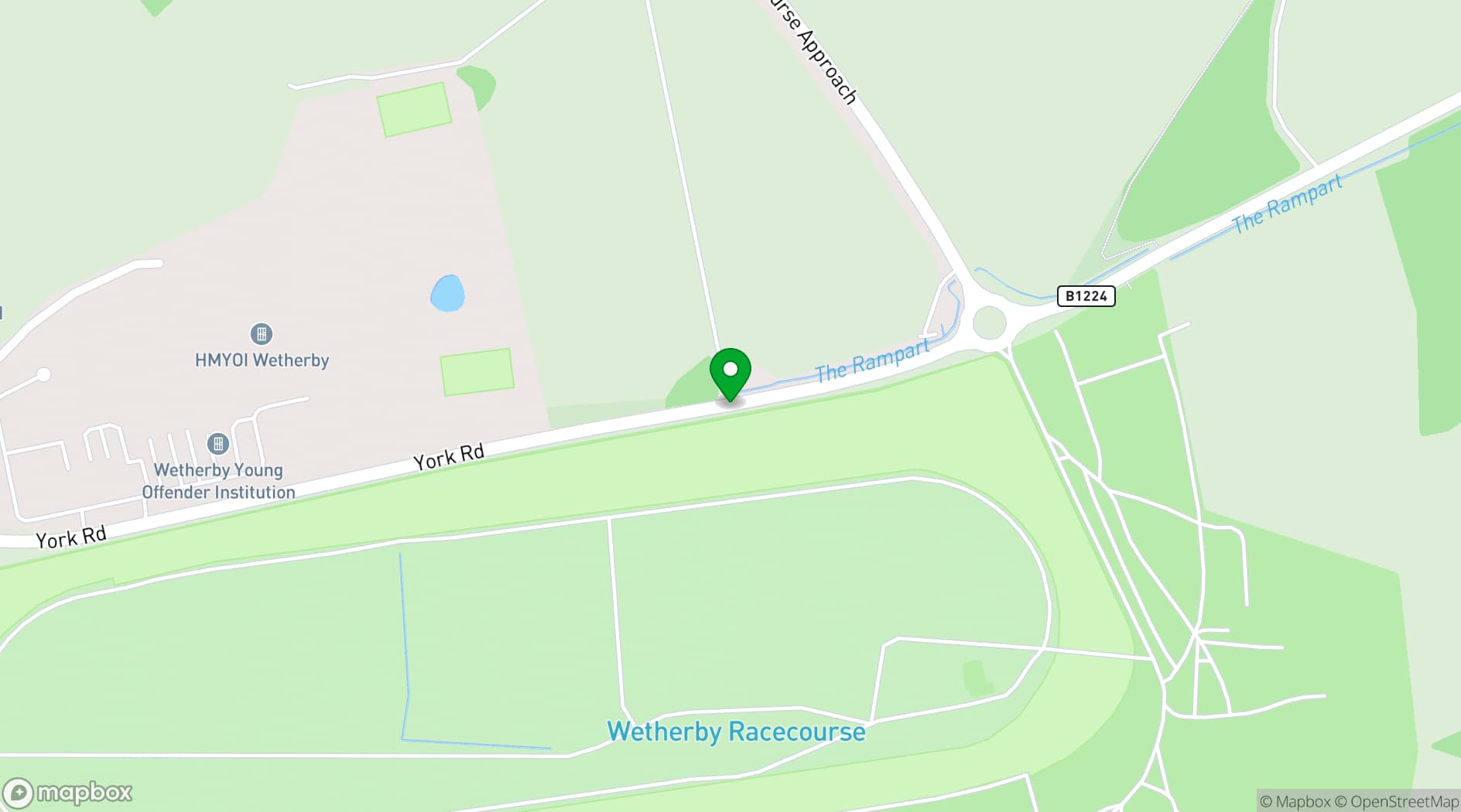 Map showing Wetherby Racecourse and Conference Centre