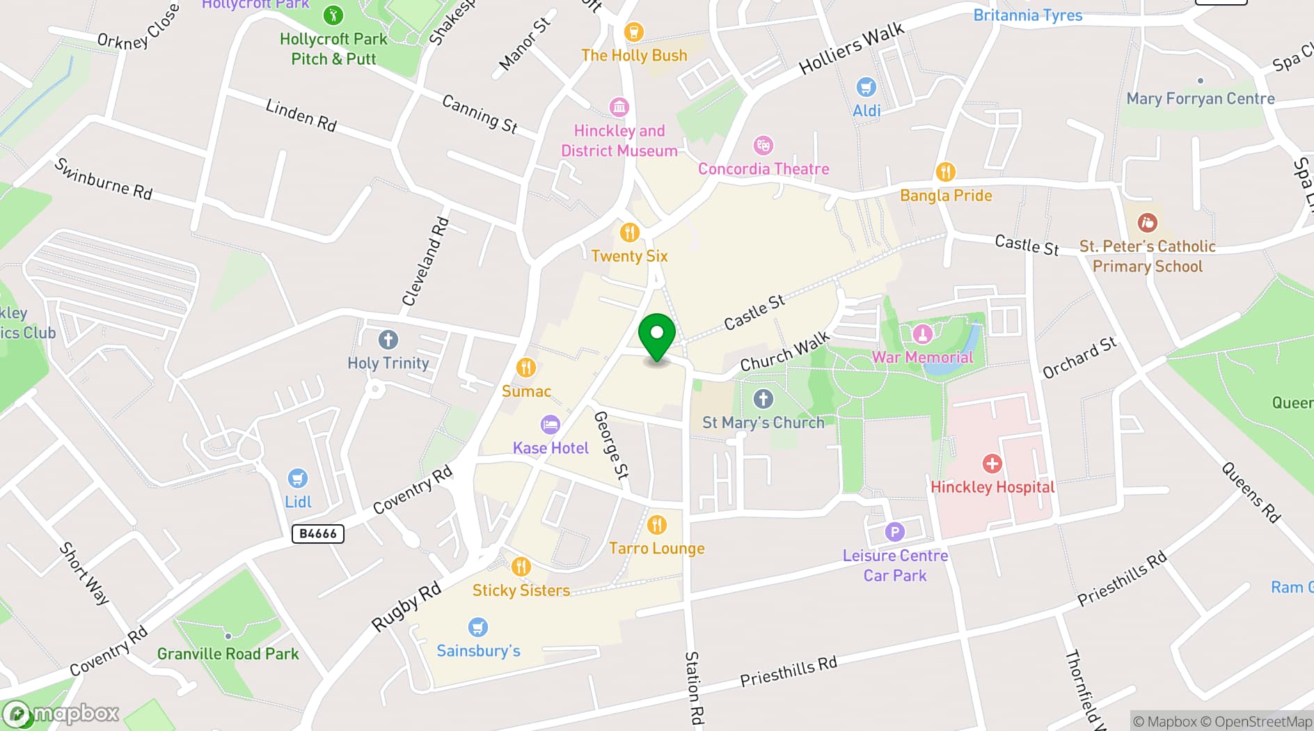Map showing The Clarence