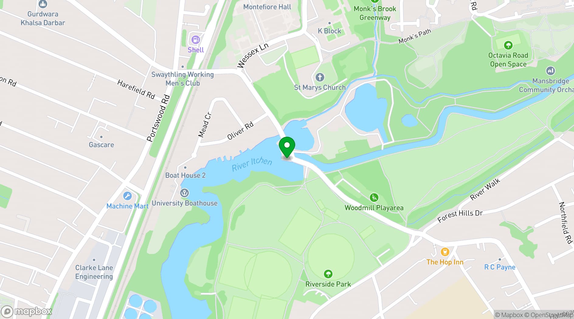 Map showing Woodmill Outdoor Activity Centre