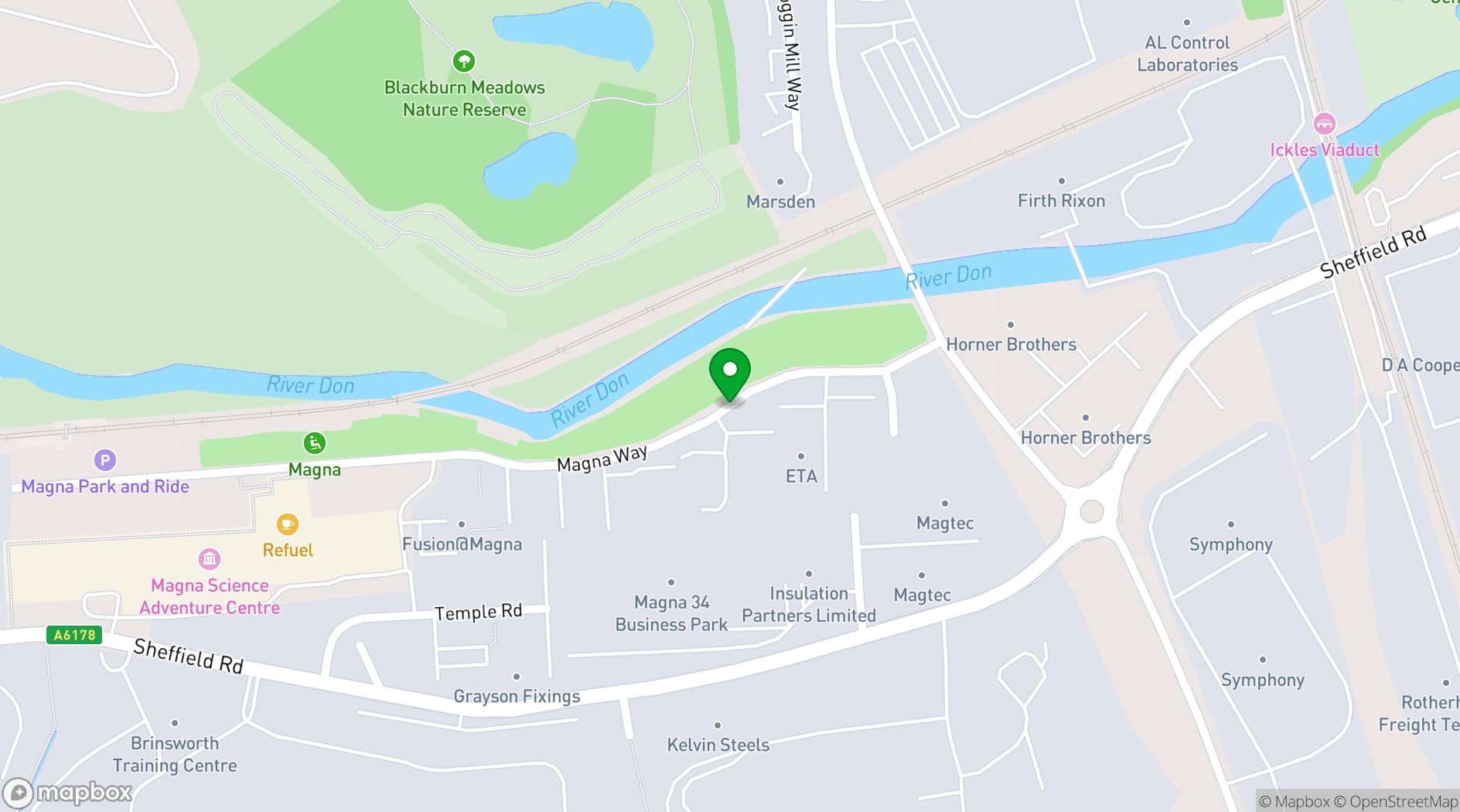 Map showing MAGNA 