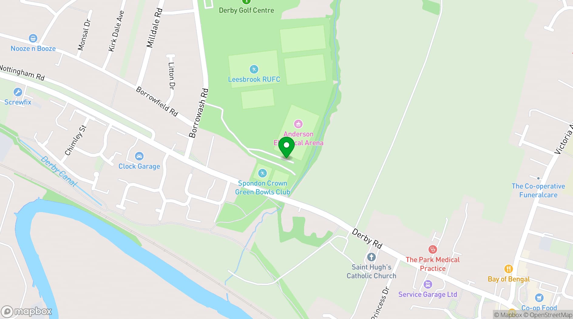 Map showing AFC Borrowash Victoria