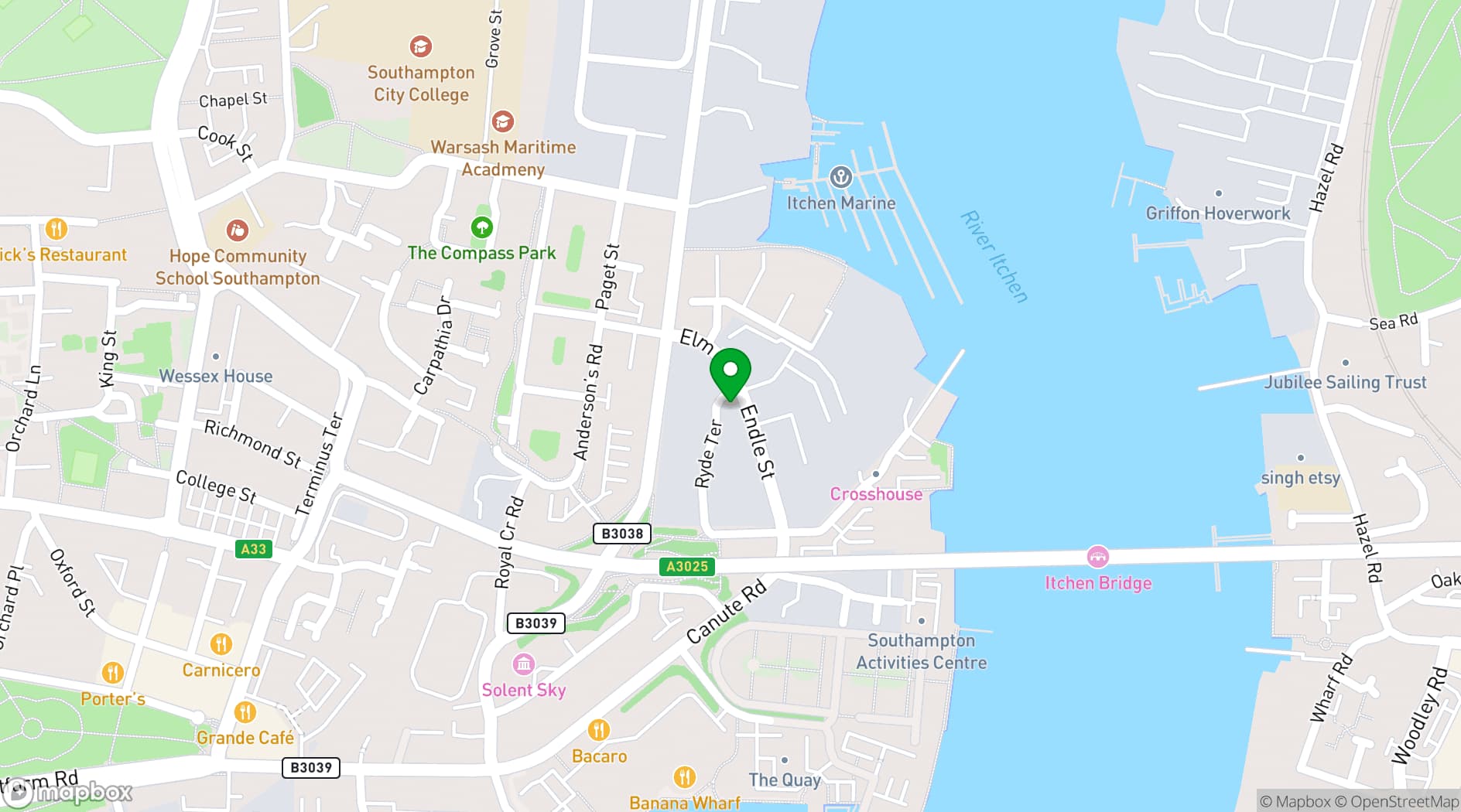 Map showing Pure Rehearsal Studios