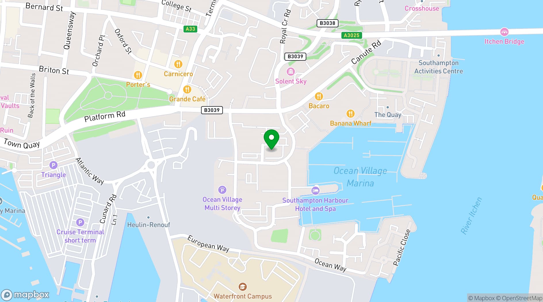 Map showing UBC Southampton - Enterprise House