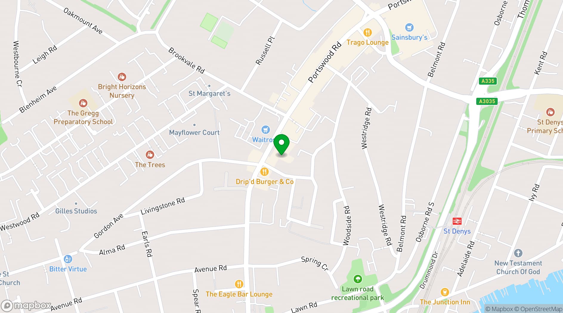 Map showing Portswood Church