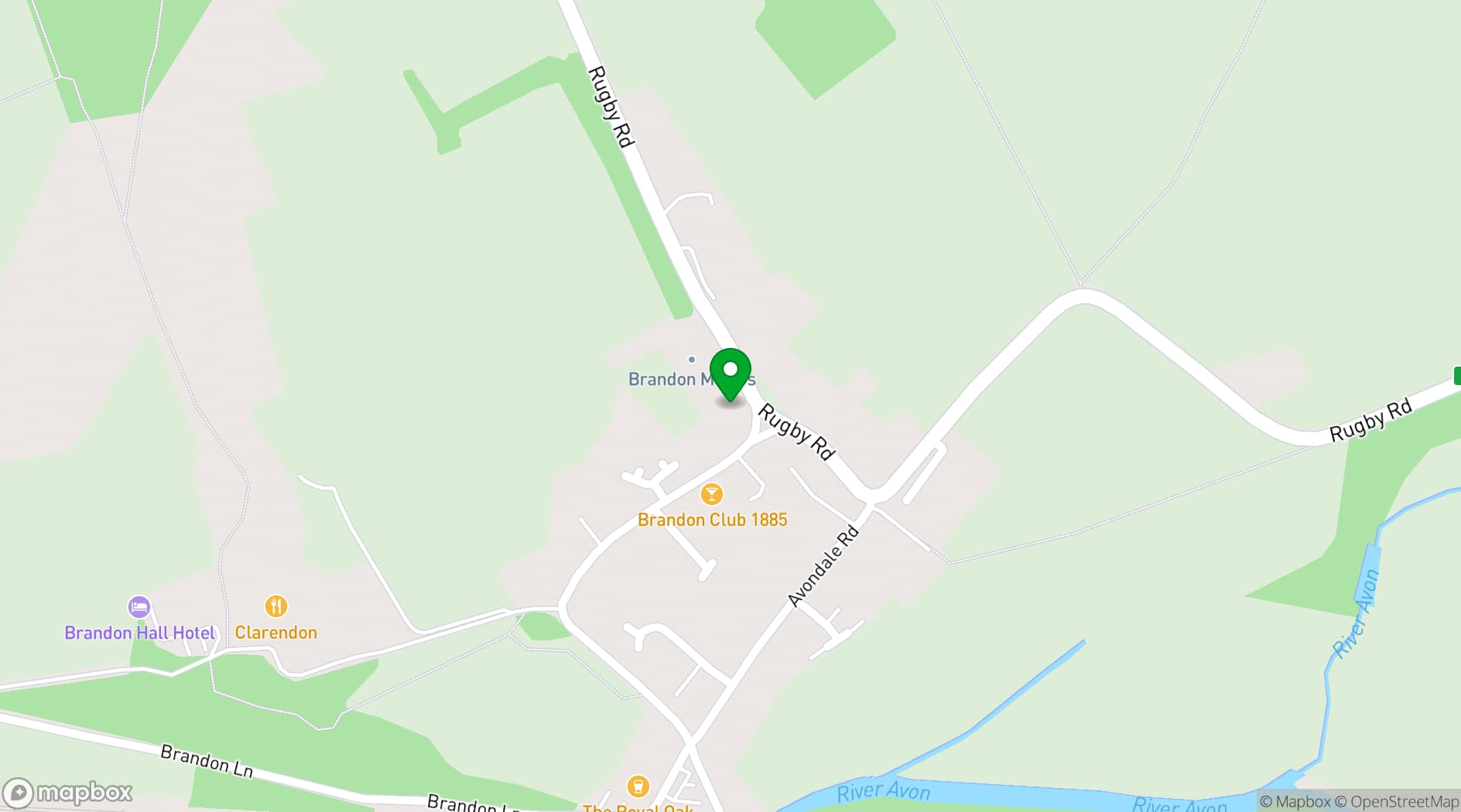 Map showing Coombe Hall