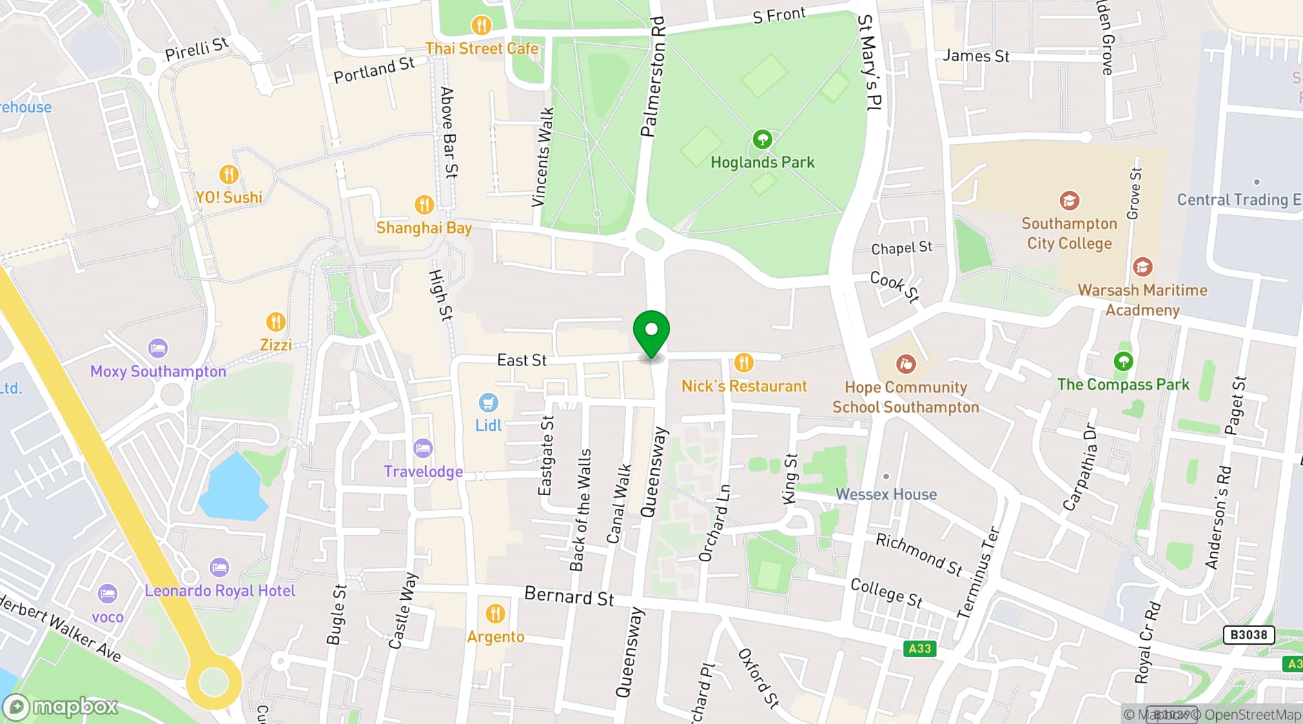 Map showing Padharo Indian Restaurant