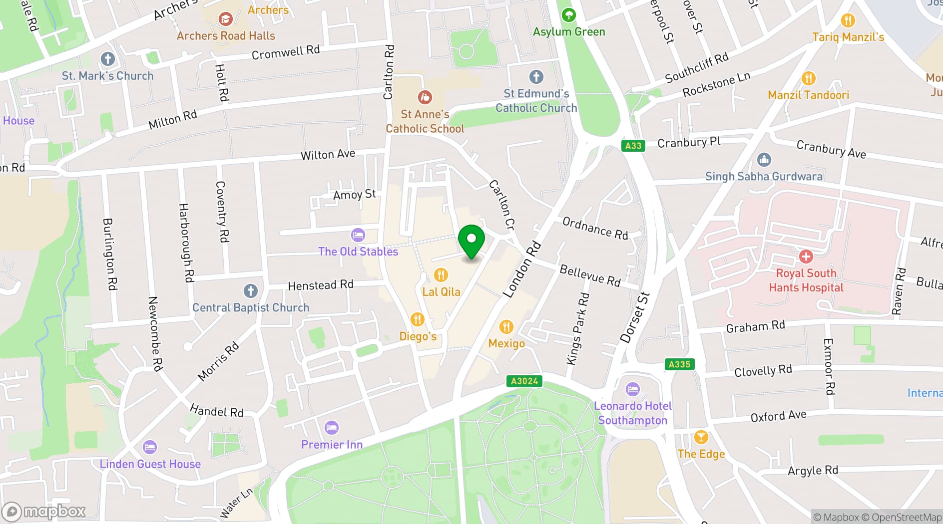 Map showing Funky Flamingo