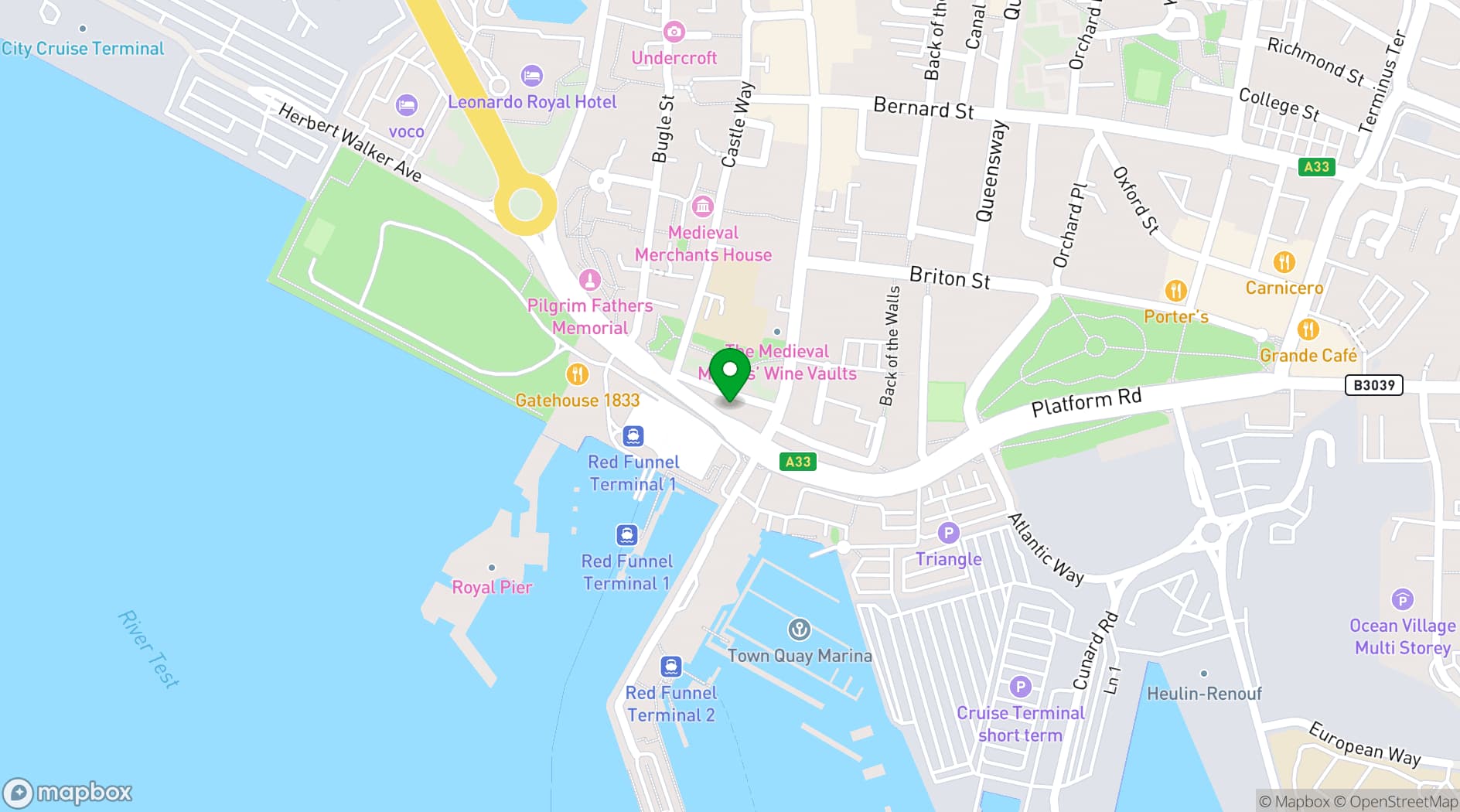 Map showing La Regata