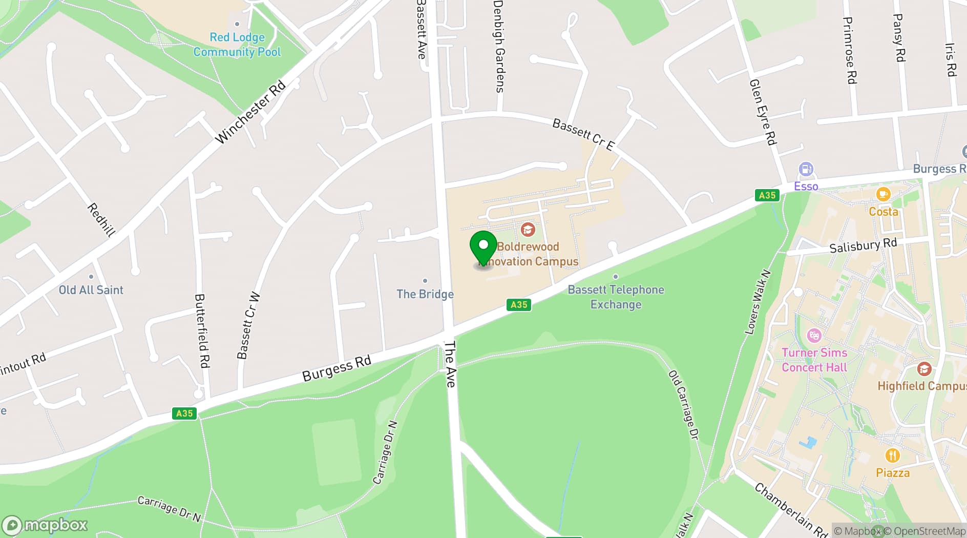 Map showing GTC