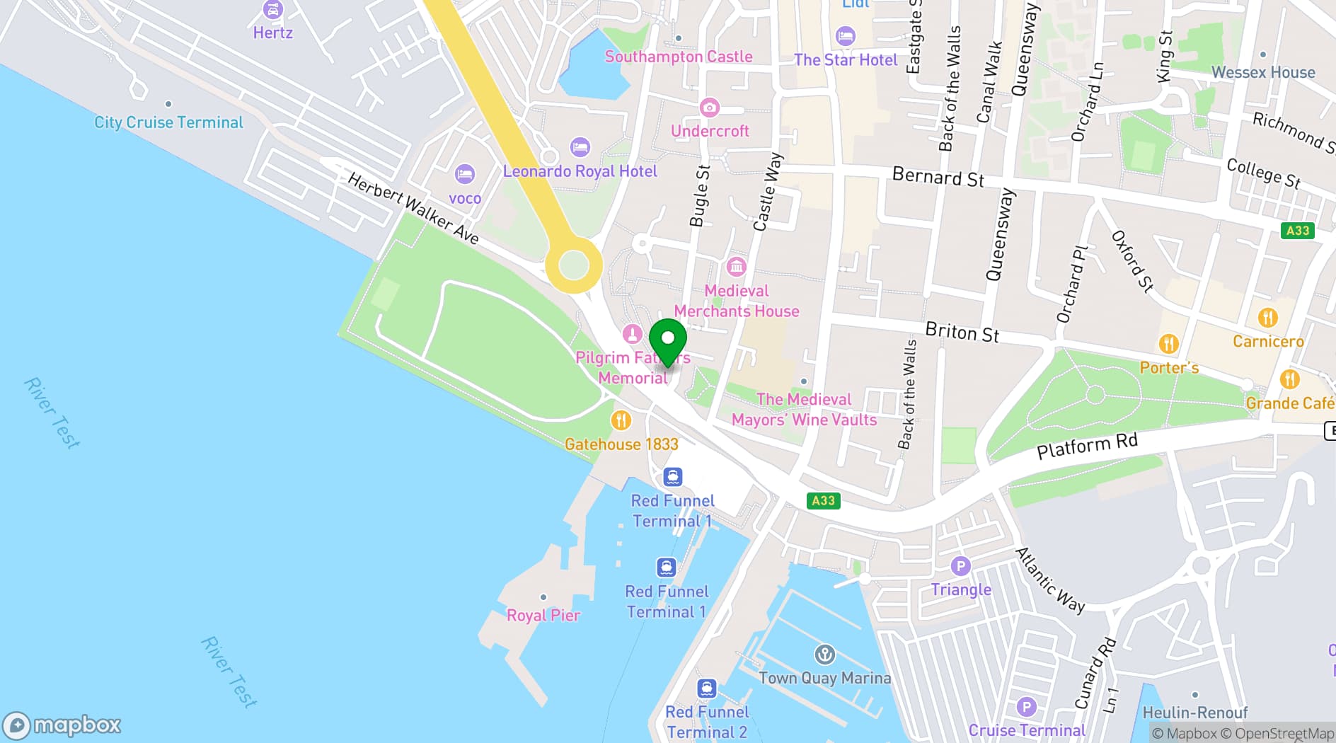 Map showing The Bugle House