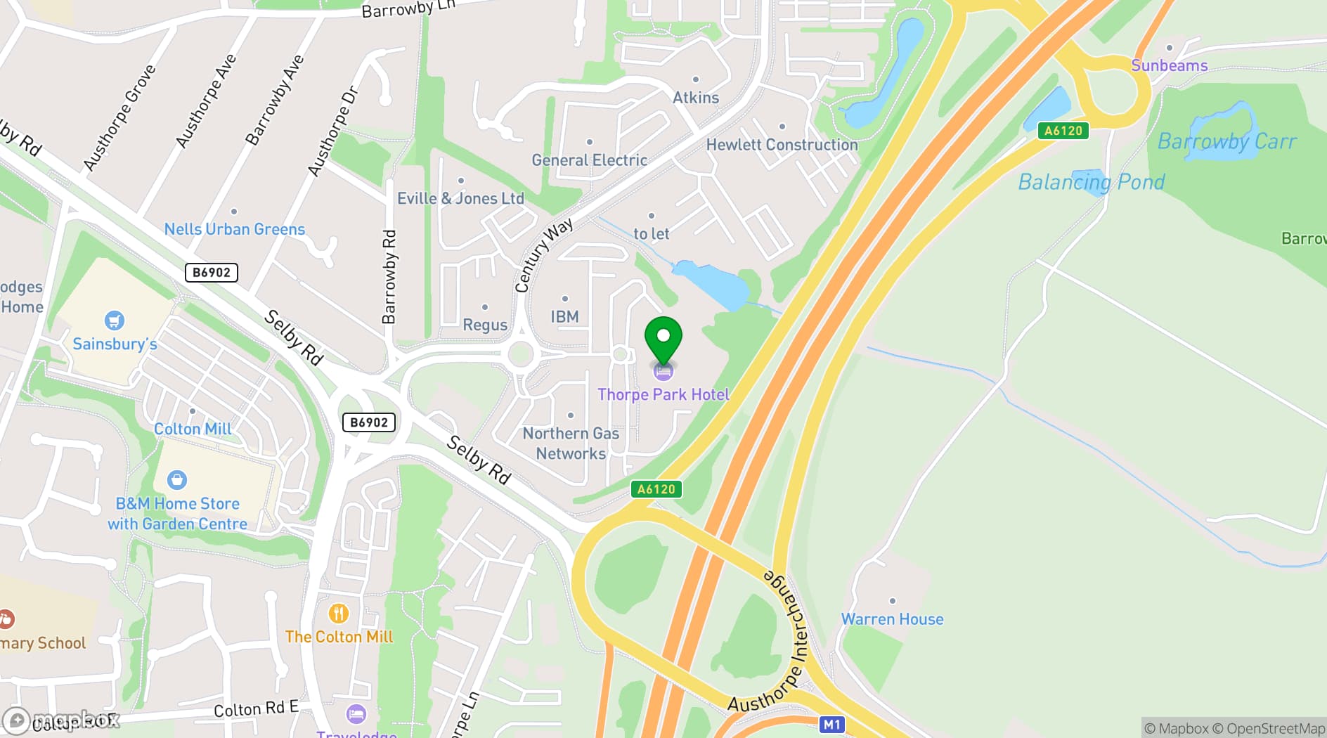 Map showing Thorpe Park Hotel & Spa
