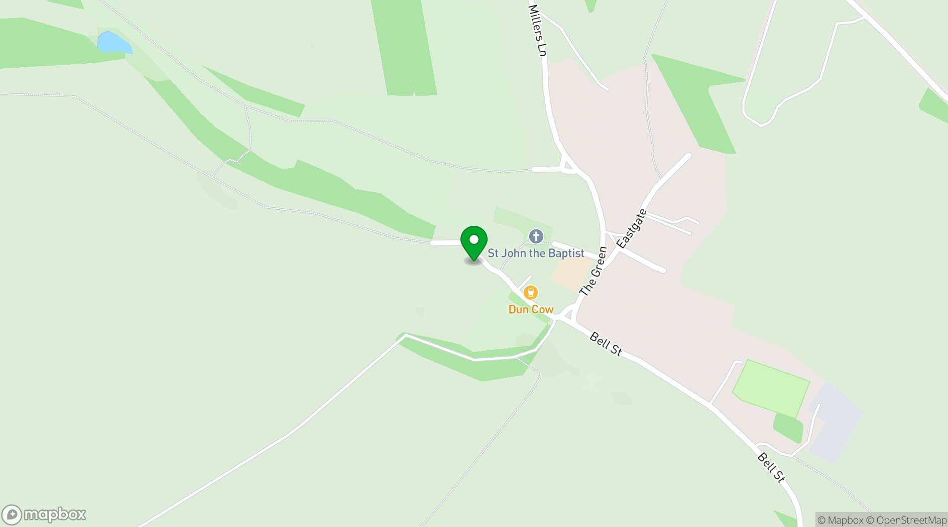 Map showing The Dun Cow