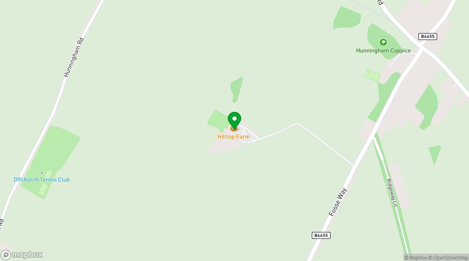 Map showing Zack's Barn