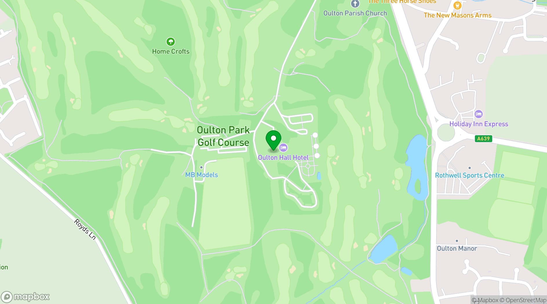 Map showing Oulton Hall