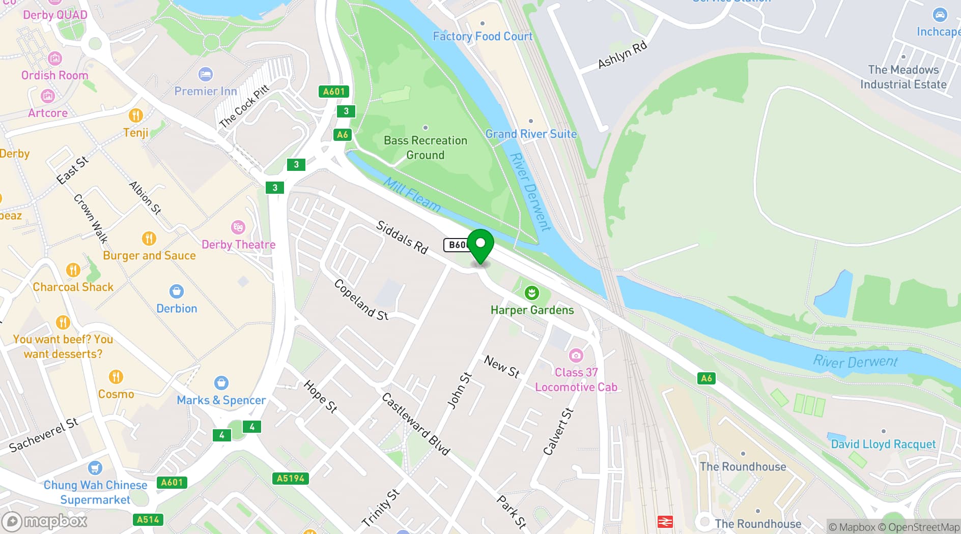 Map showing The Chocolate Factory
