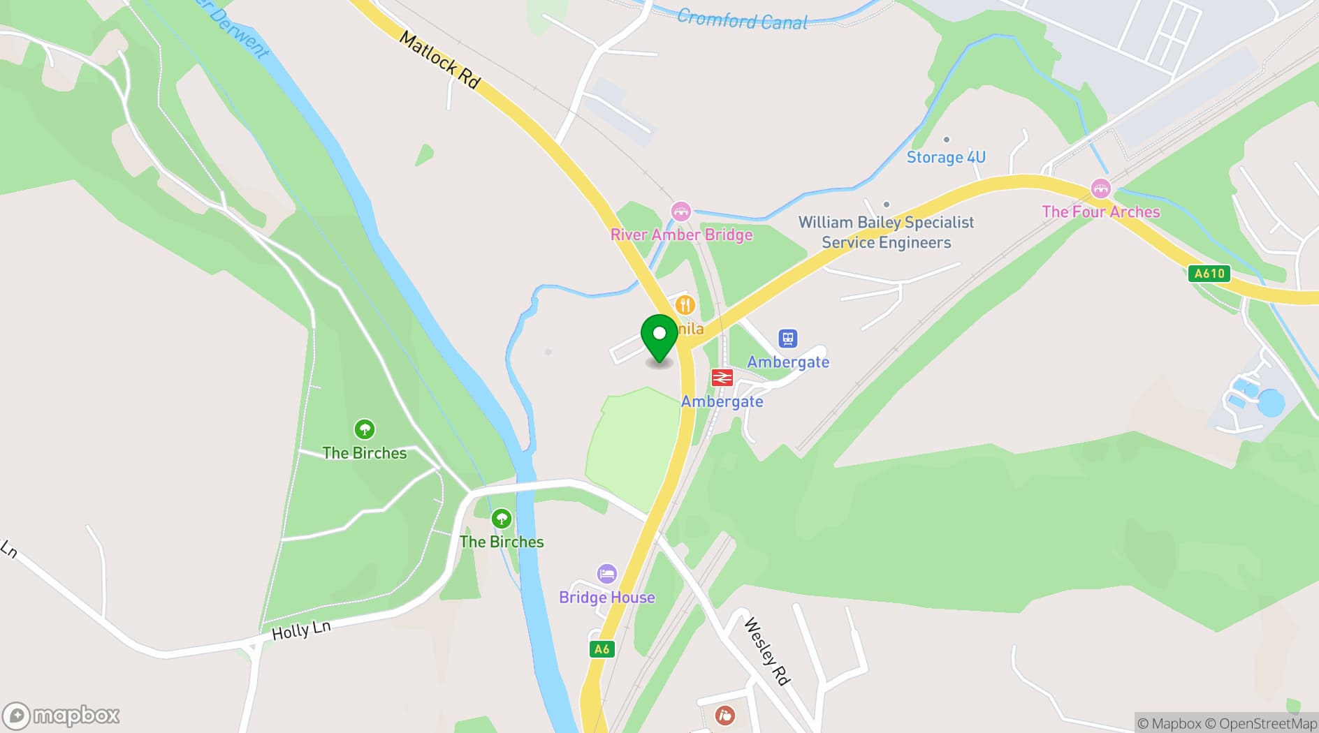 Map showing The Hurt Arms