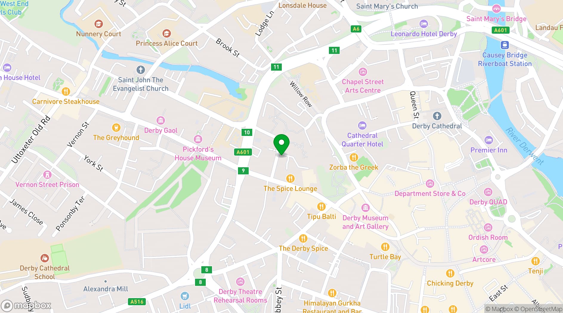 Map showing The Orange Tree