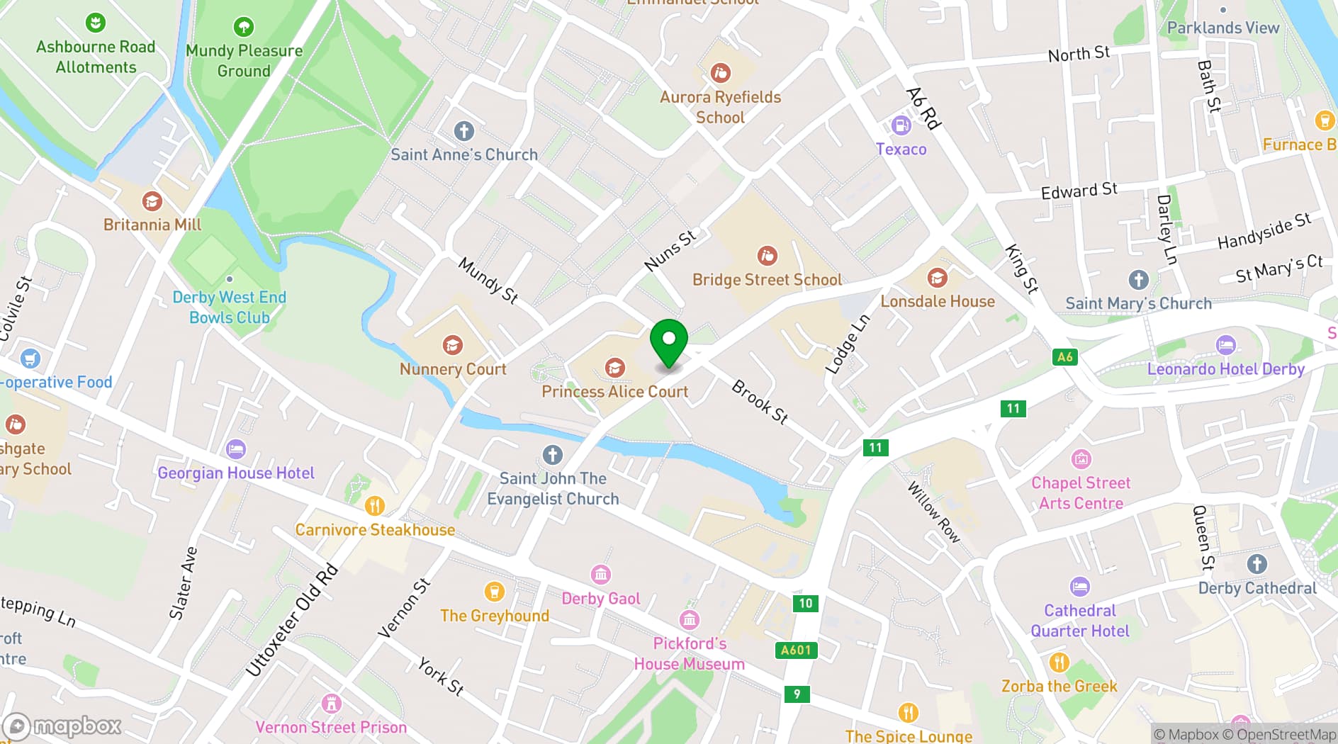 Map showing Dubrek Studios