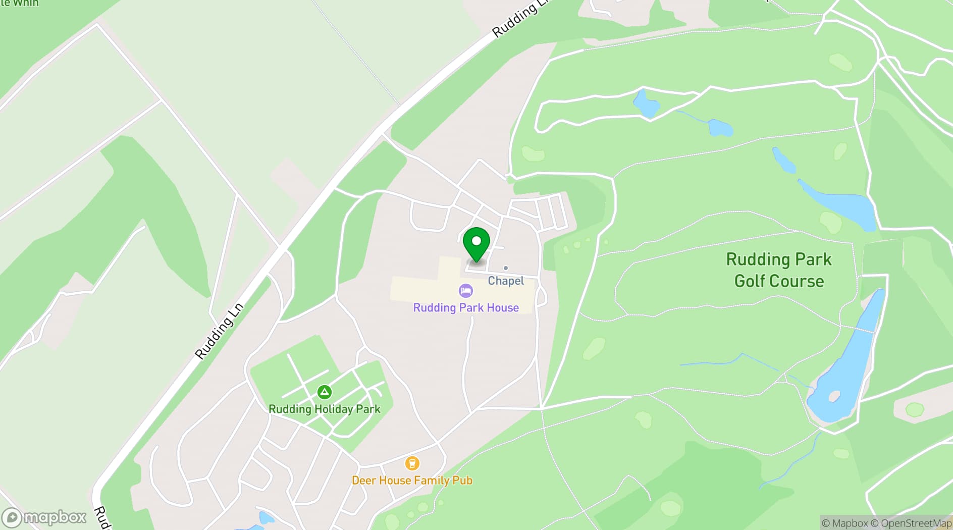 Map showing Rudding Park