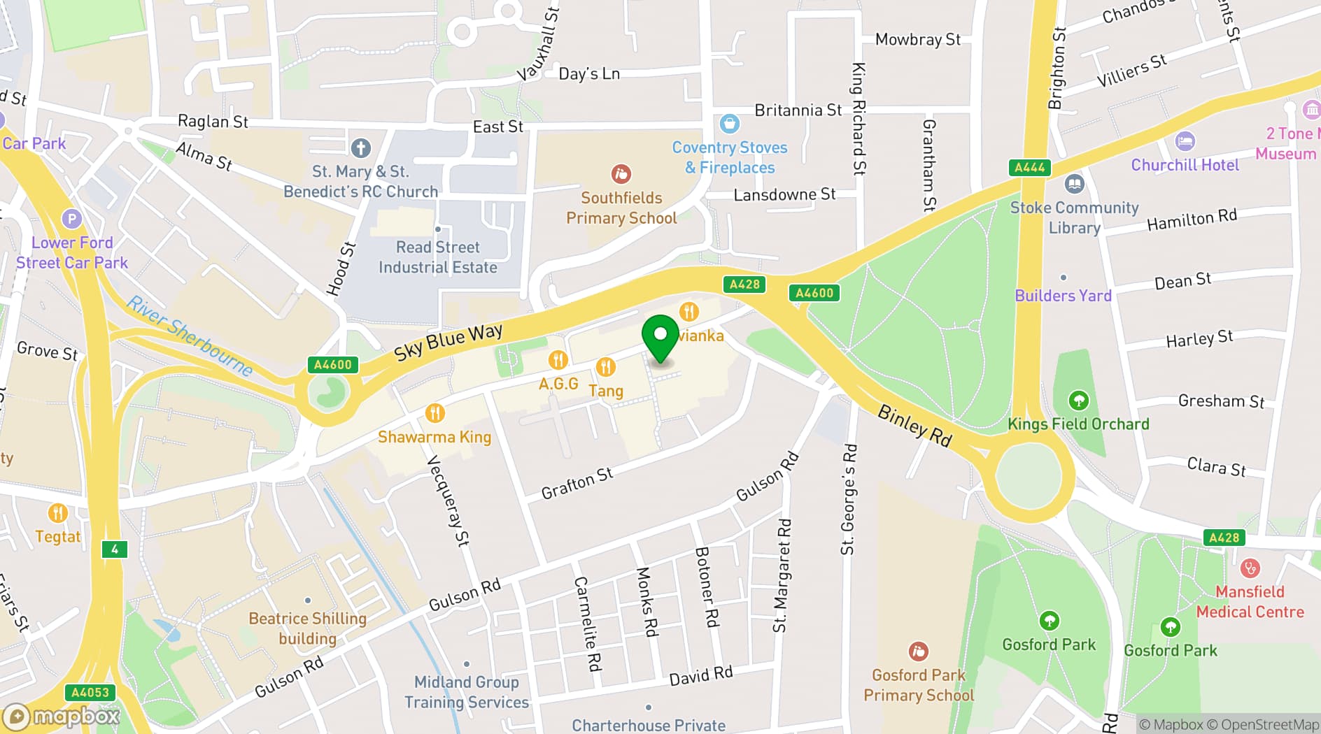 Map showing Fusion Arts
