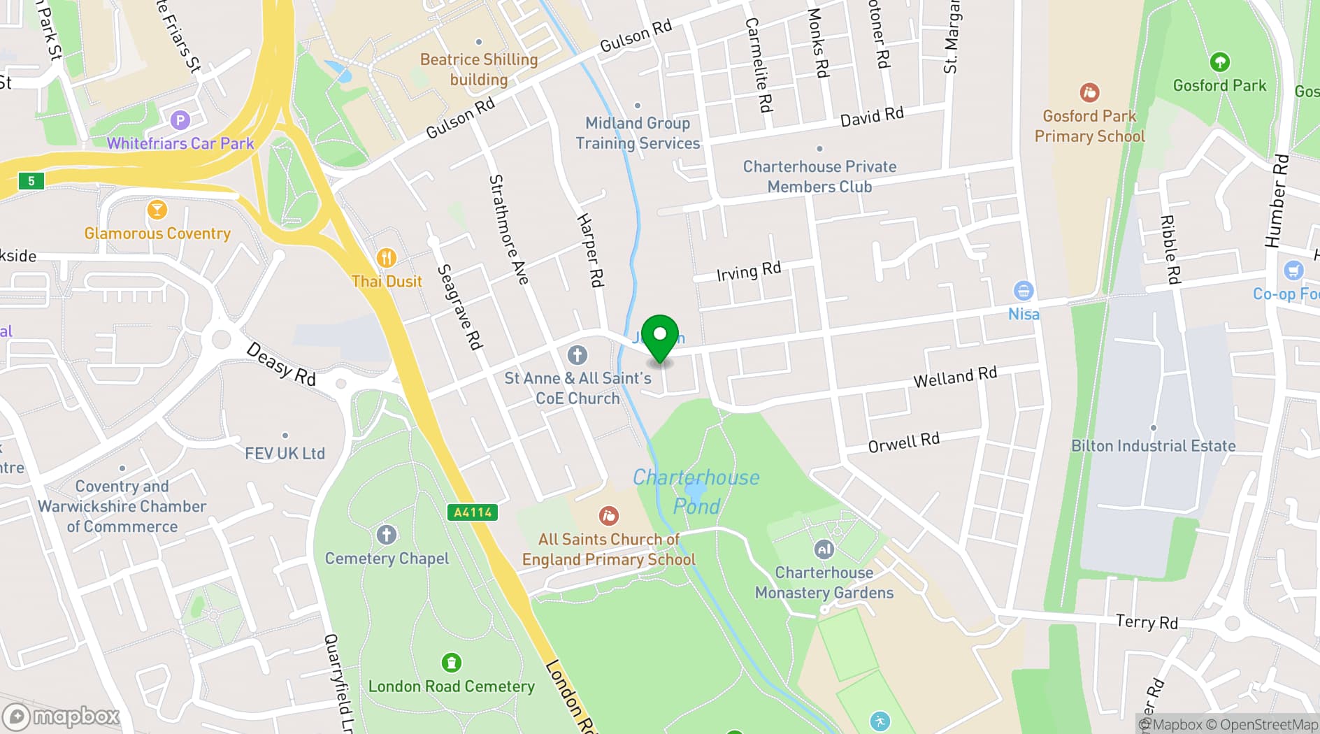 Map showing Sherbourne House