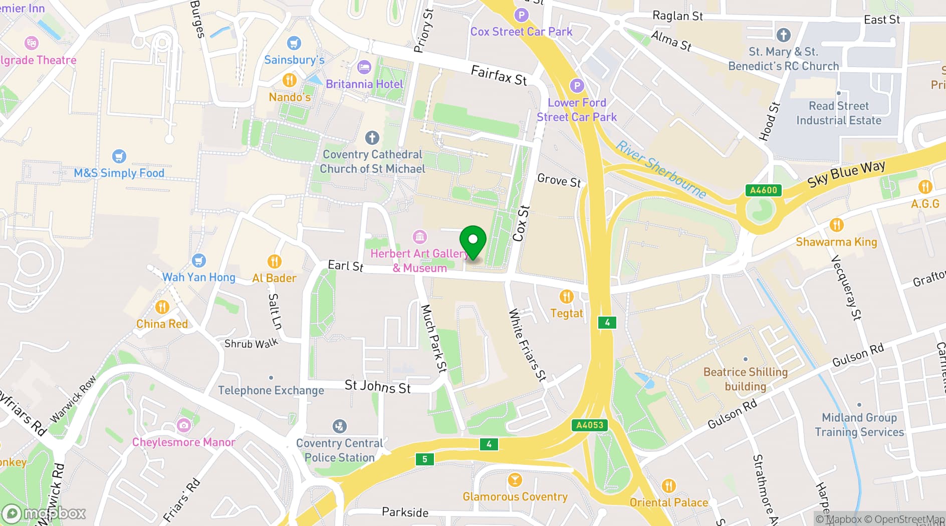 Map showing The Hub