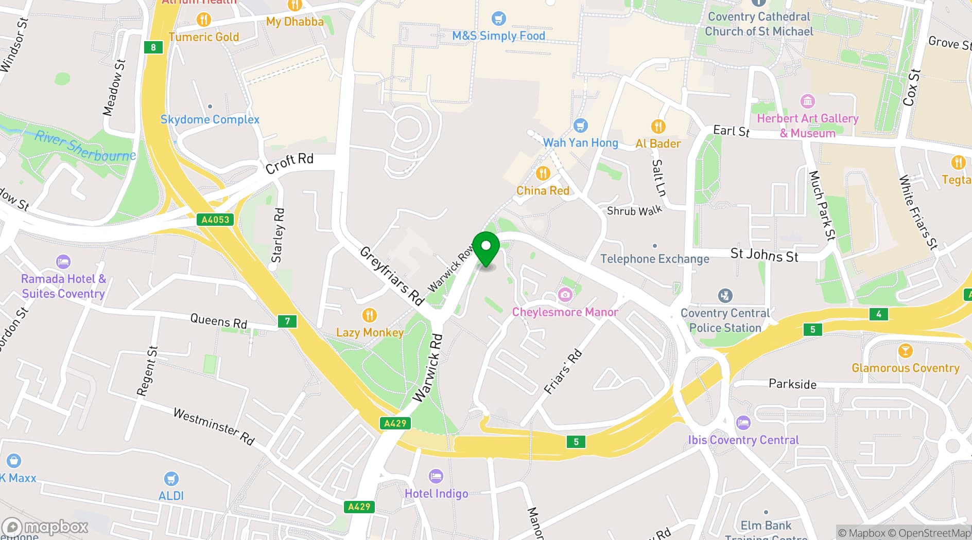 Map showing 3 The Quadrant