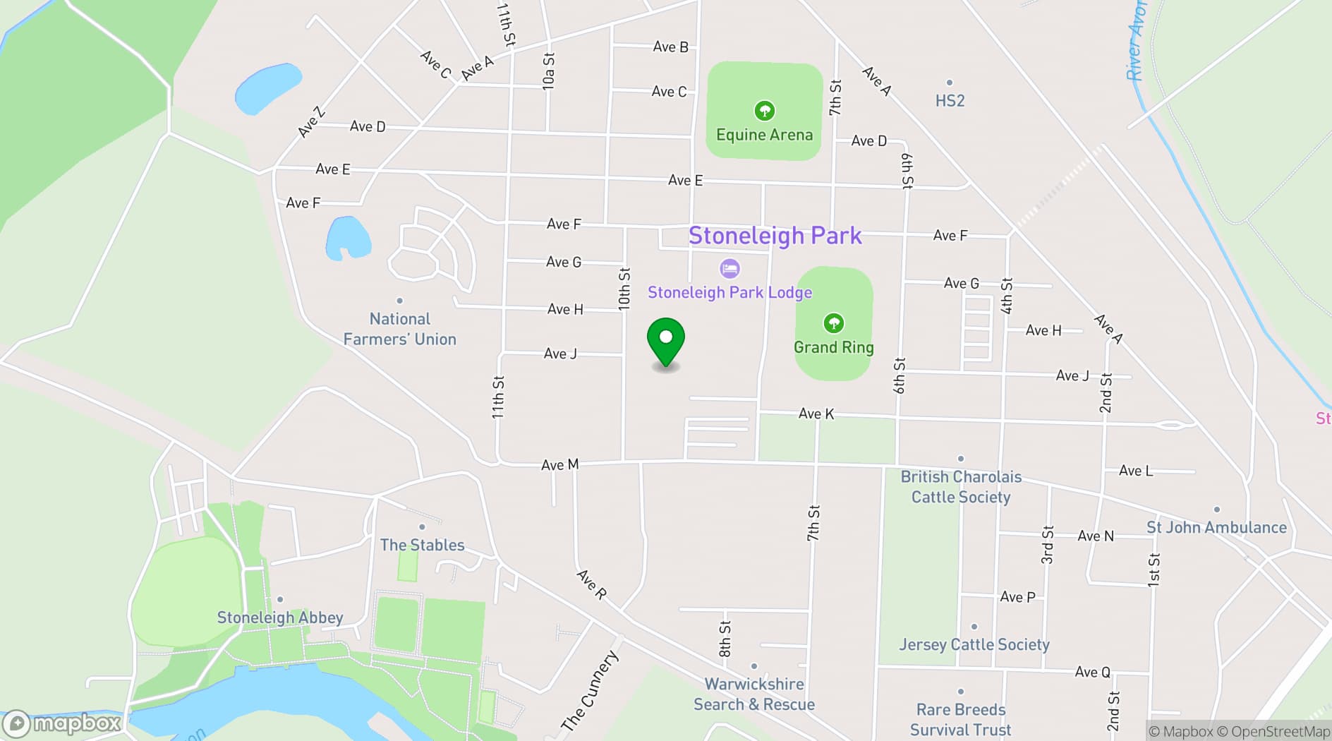 Map showing NAEC Stoneleigh