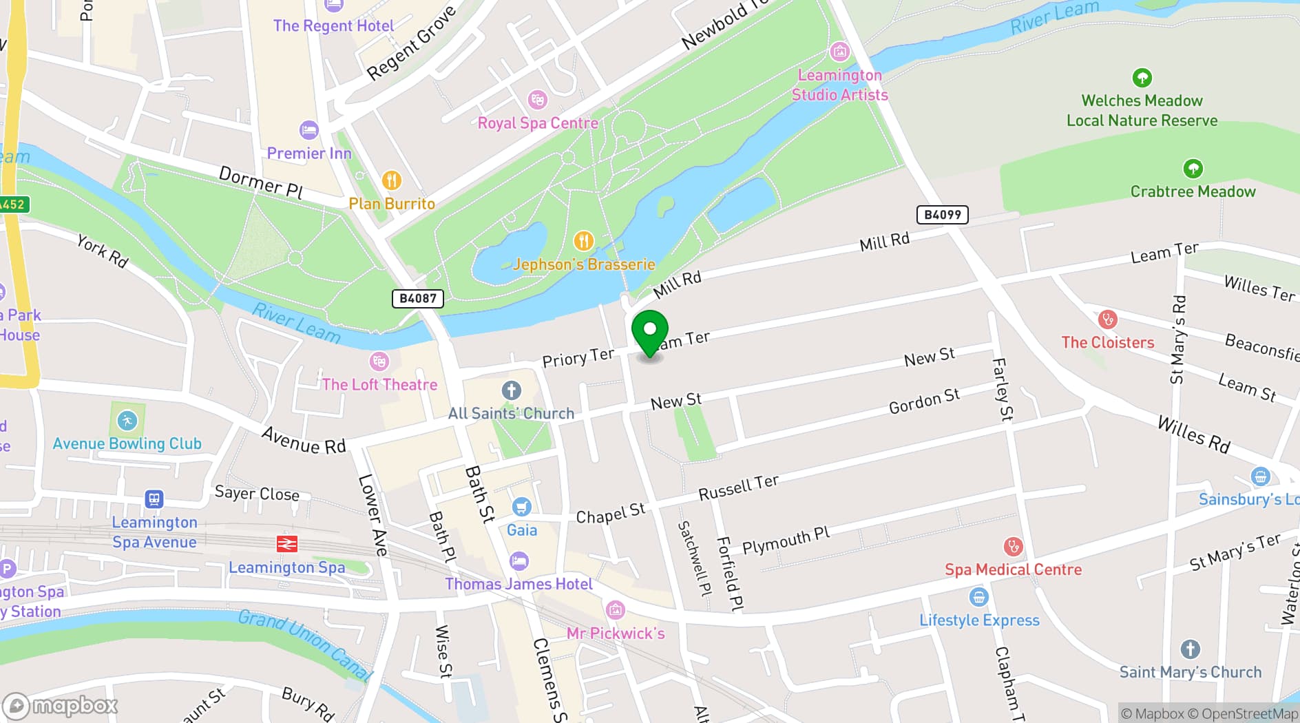 Map showing 1 Mill Street