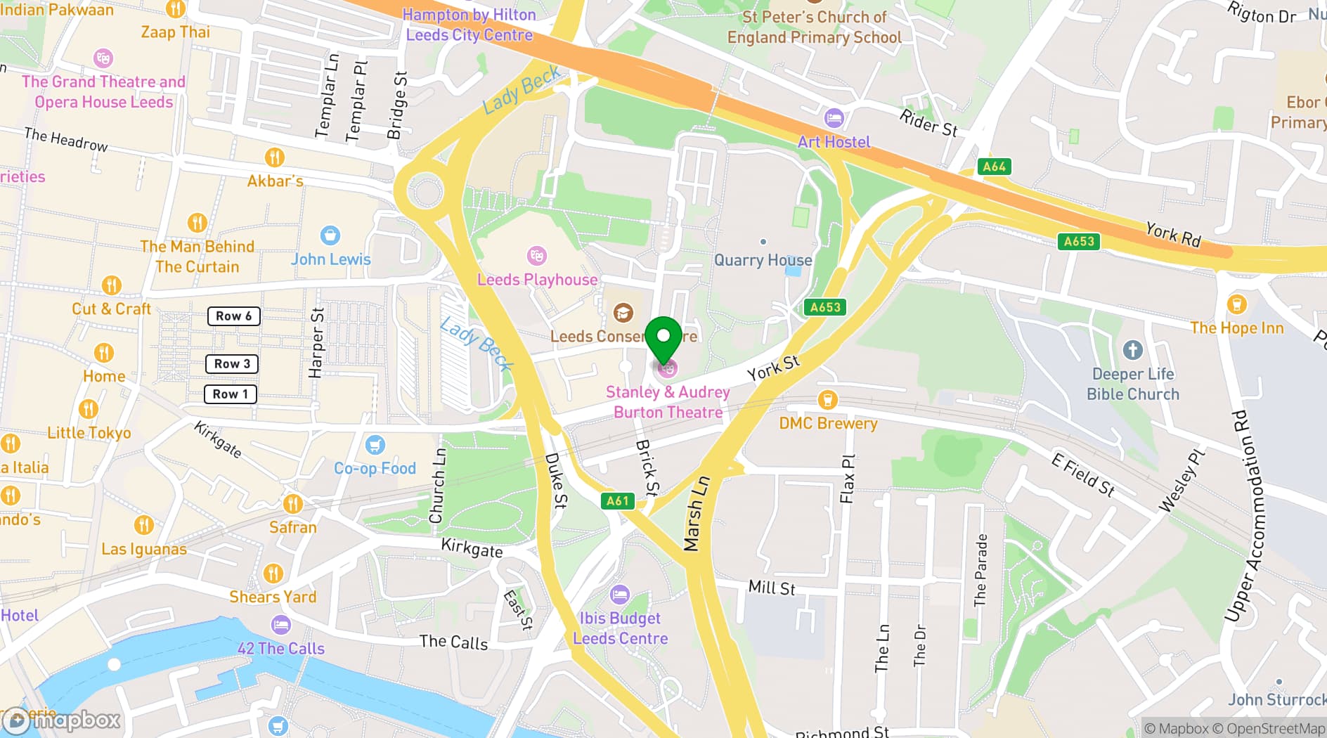 Map showing Northern Ballet