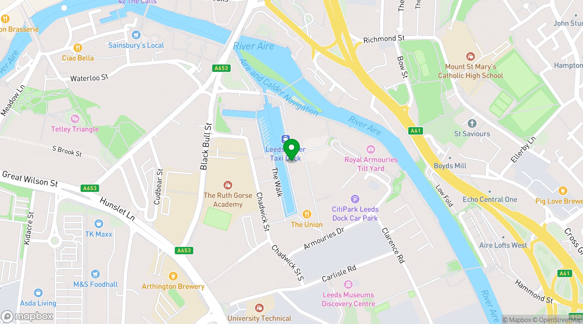 Map showing The Canary